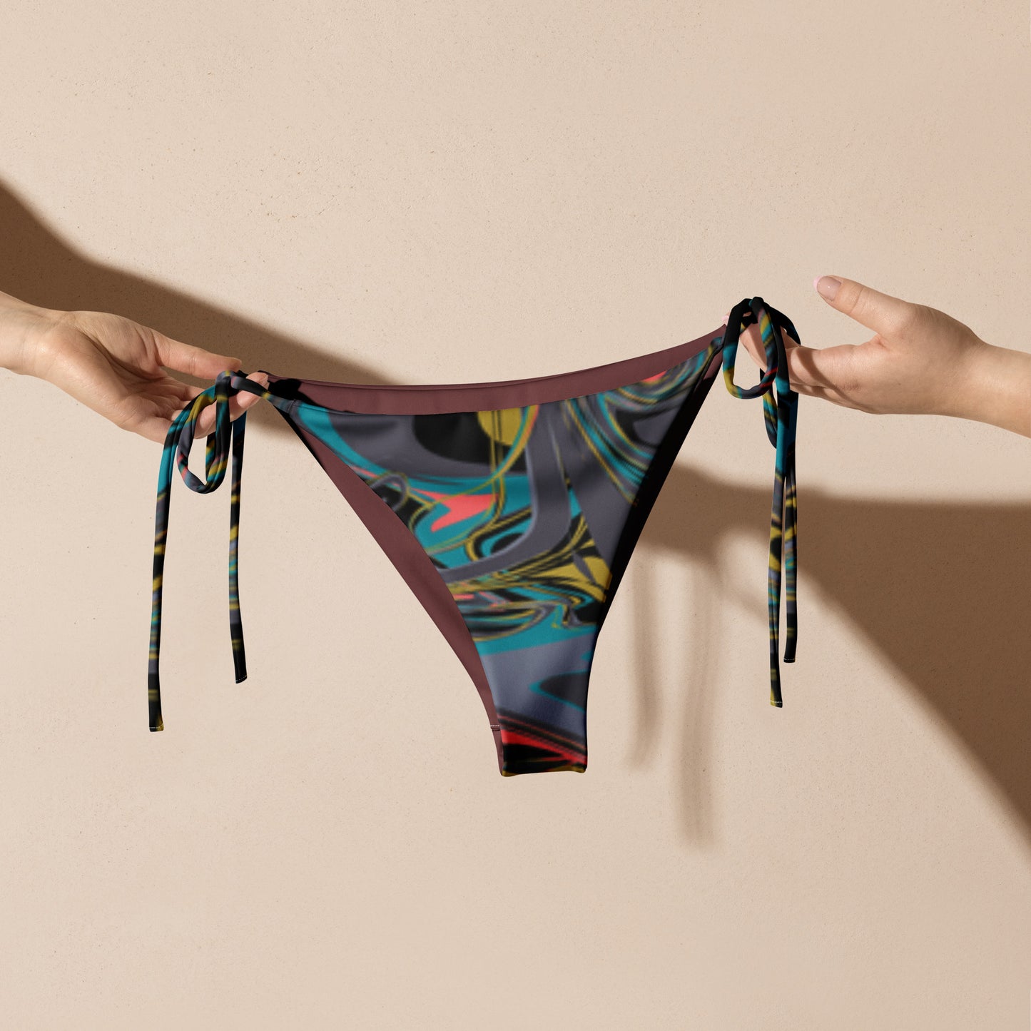 Swirl string bikini bottom