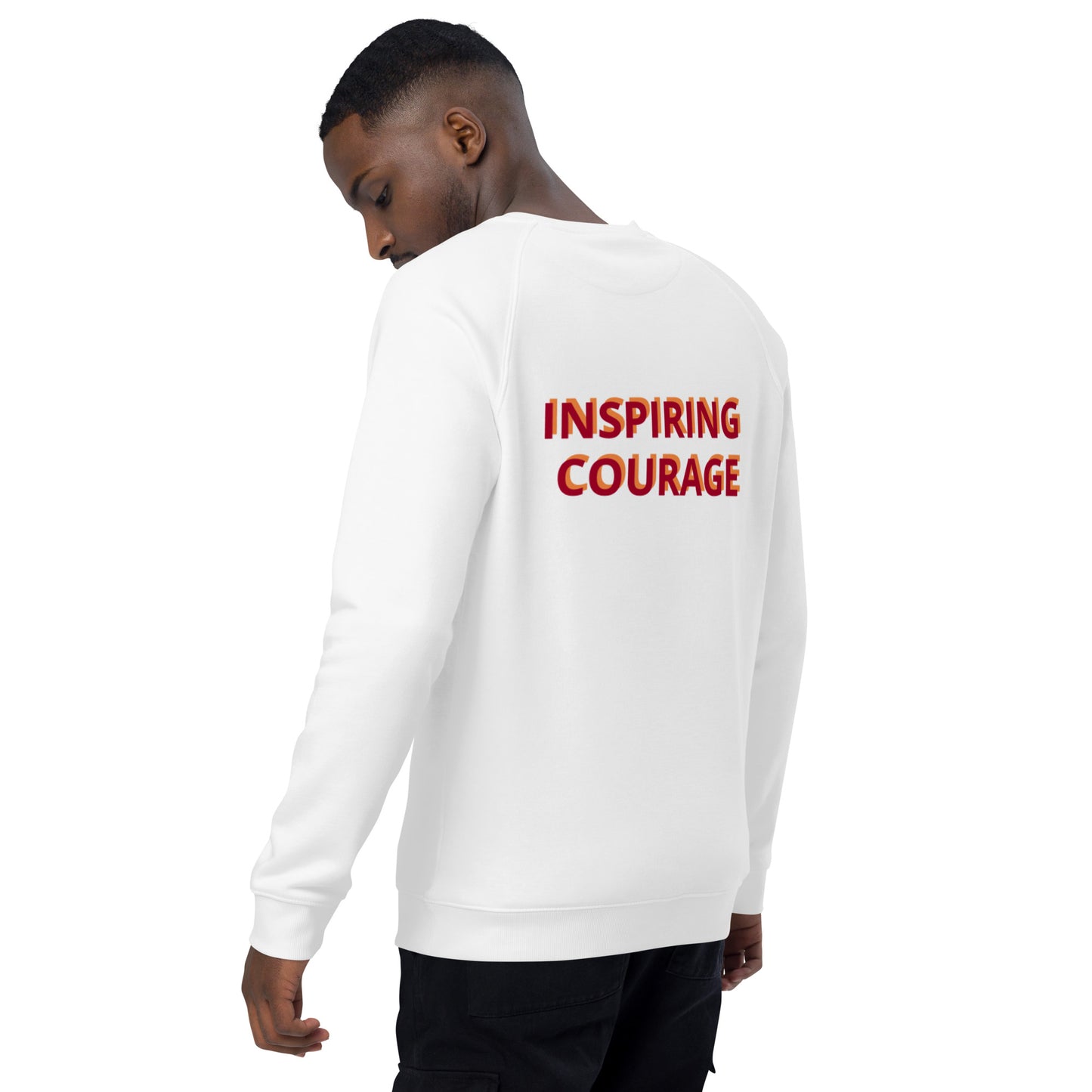 Inspiring Courage Unisex organic raglan sweatshirt