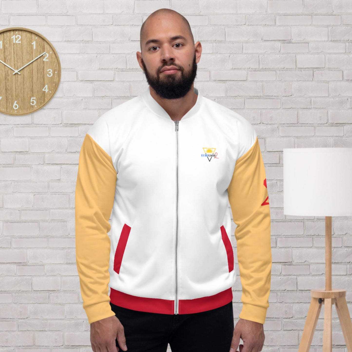 Red Pockets Unisex Bomber Jacket