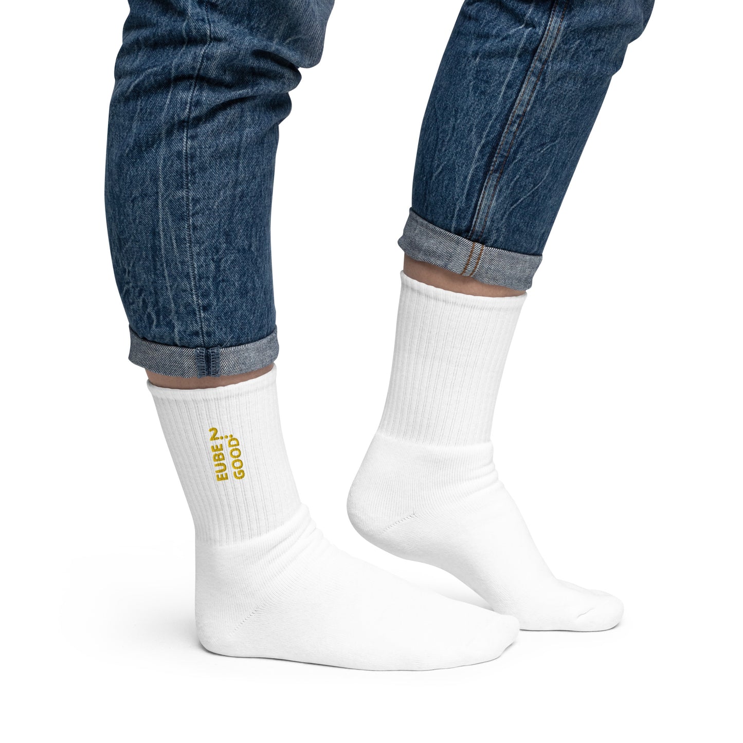 EUBE GOOD 2... (GOLD) Embroidered socks