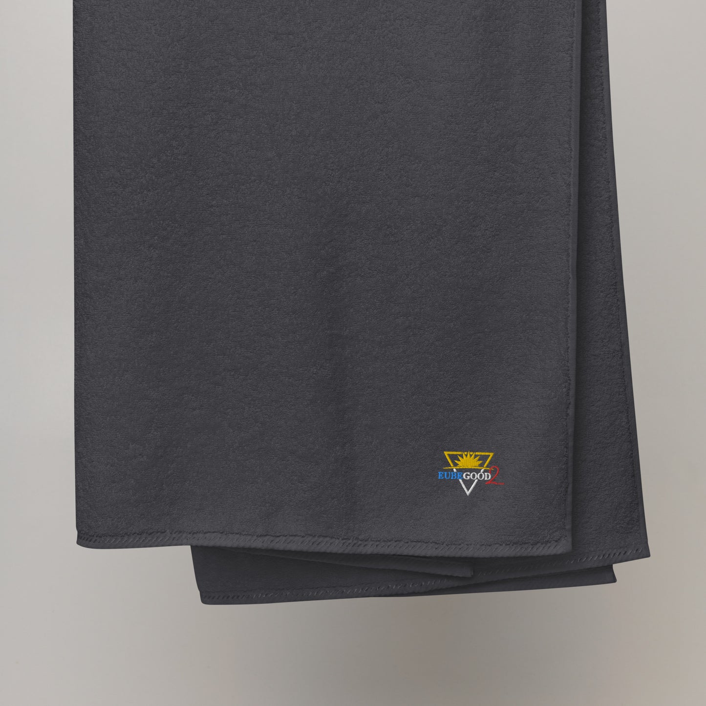 Eubegood2 logo black Turkish cotton towel