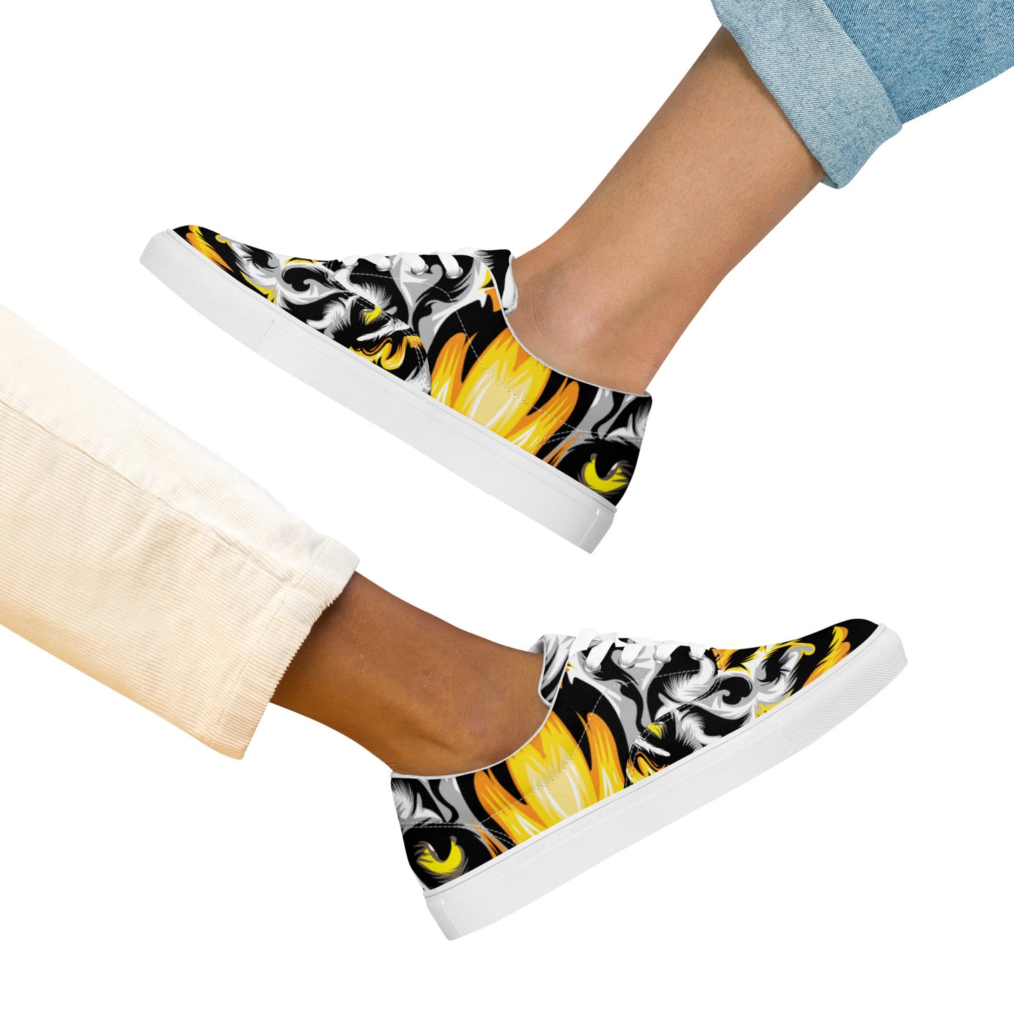 Tiger Design Women’s lace-up canvas shoes