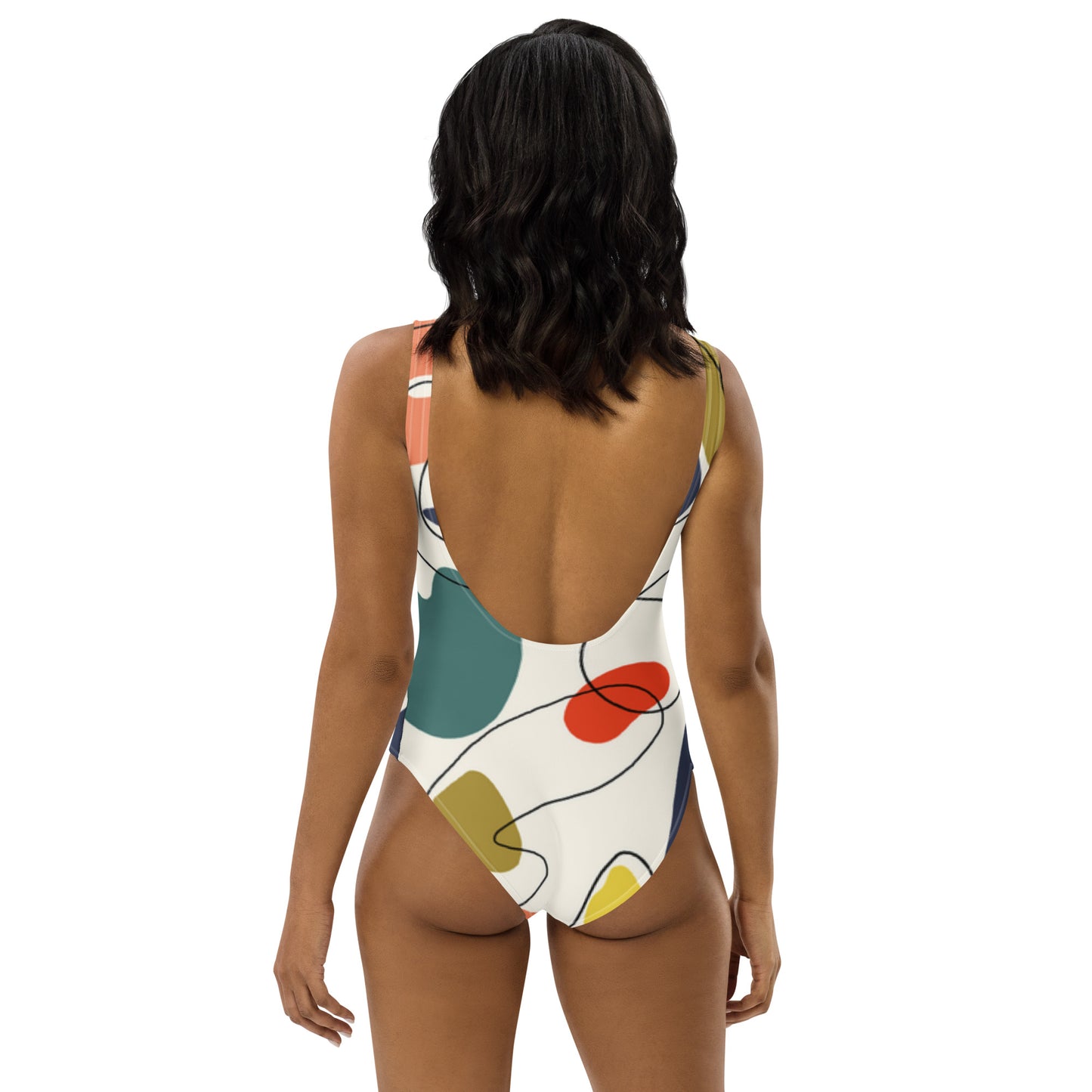 Abstract One-Piece Swimsuit