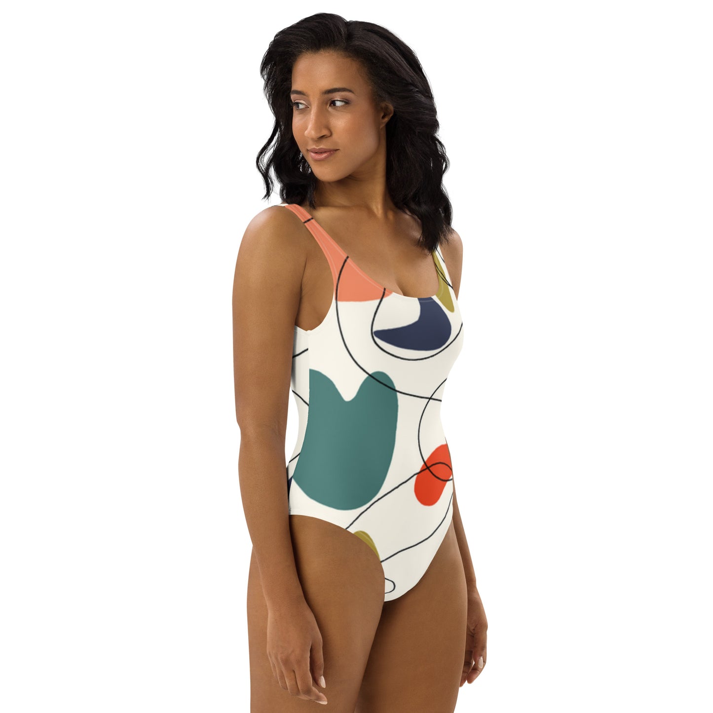 Abstract One-Piece Swimsuit