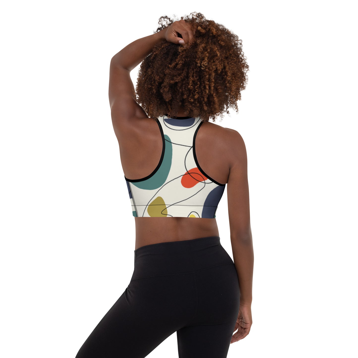 Abstract Padded Sports Bra