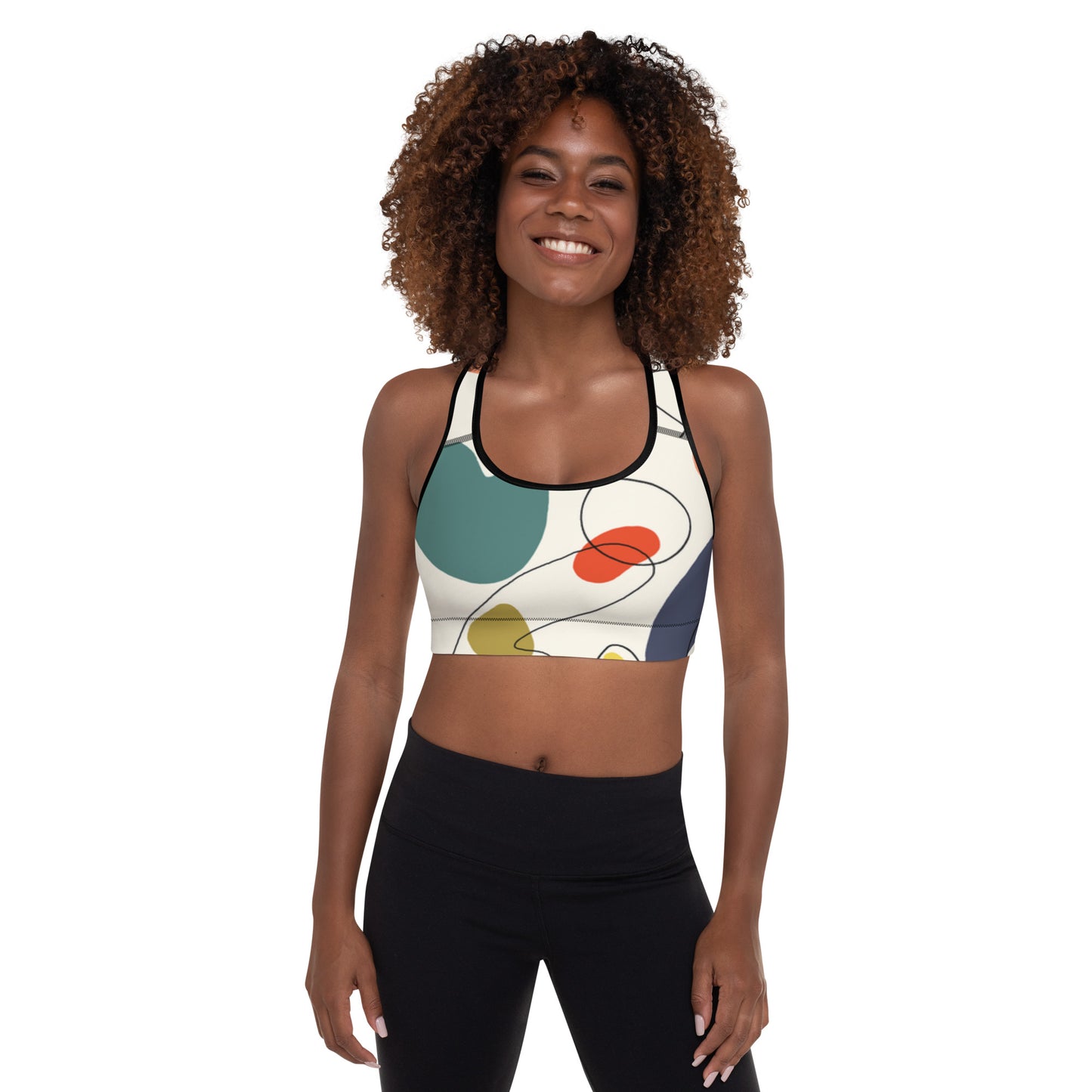 Abstract Padded Sports Bra
