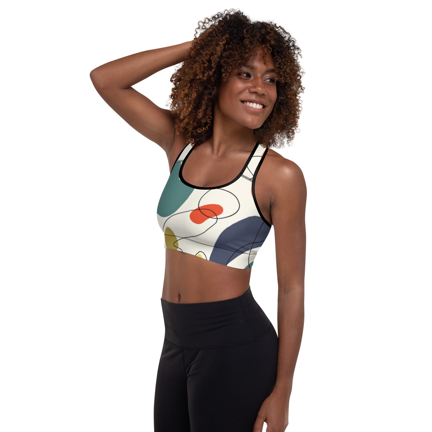 Abstract Padded Sports Bra
