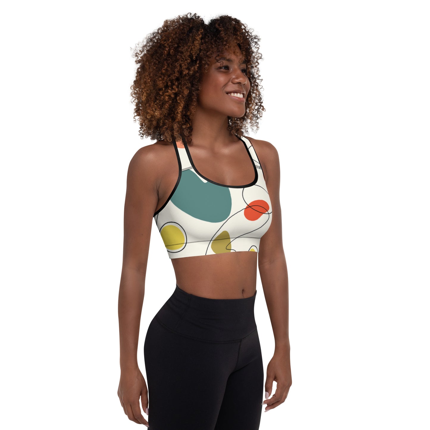 Abstract Padded Sports Bra