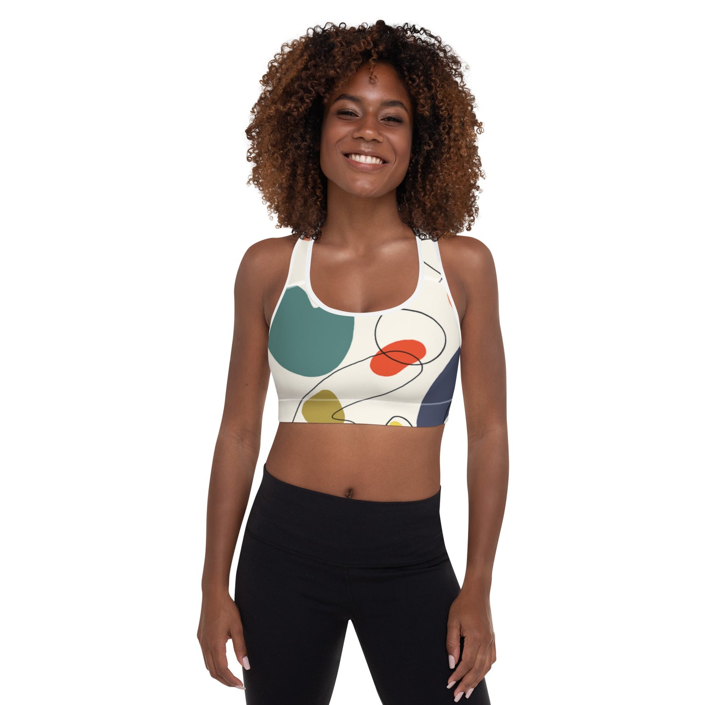 Abstract Padded Sports Bra