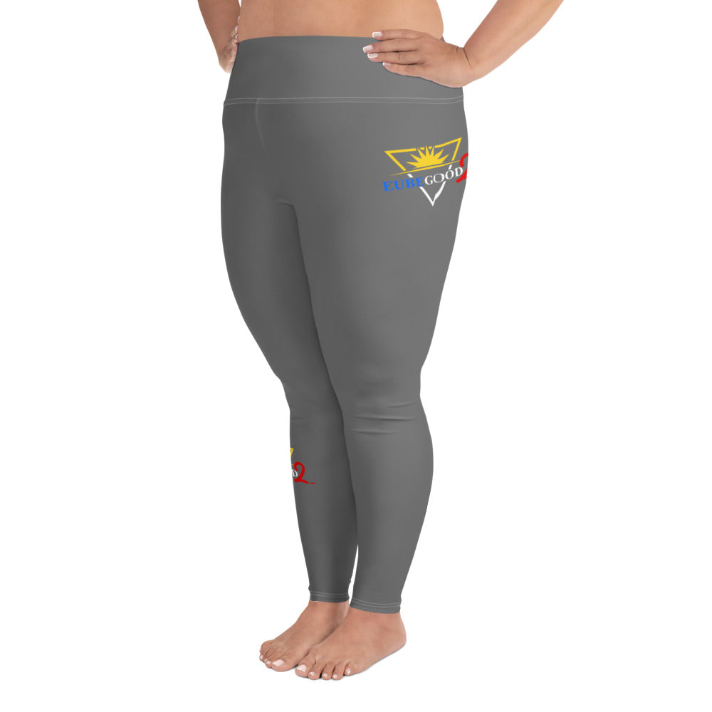 Lex Dark Grey All-Over Print Plus Size Leggings