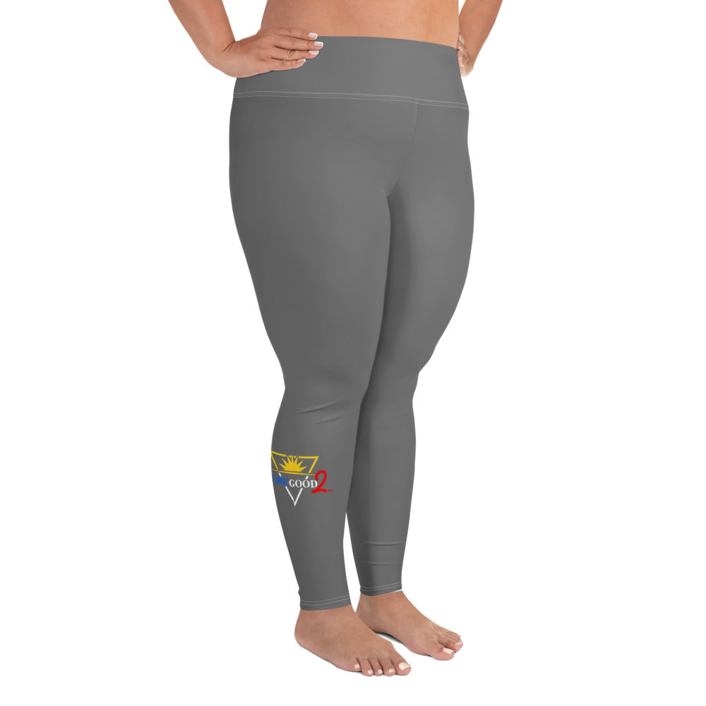 Lex Dark Grey All-Over Print Plus Size Leggings