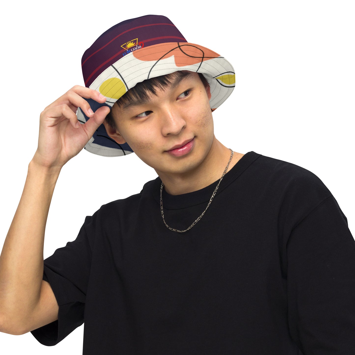 Abstract Reversible bucket hat