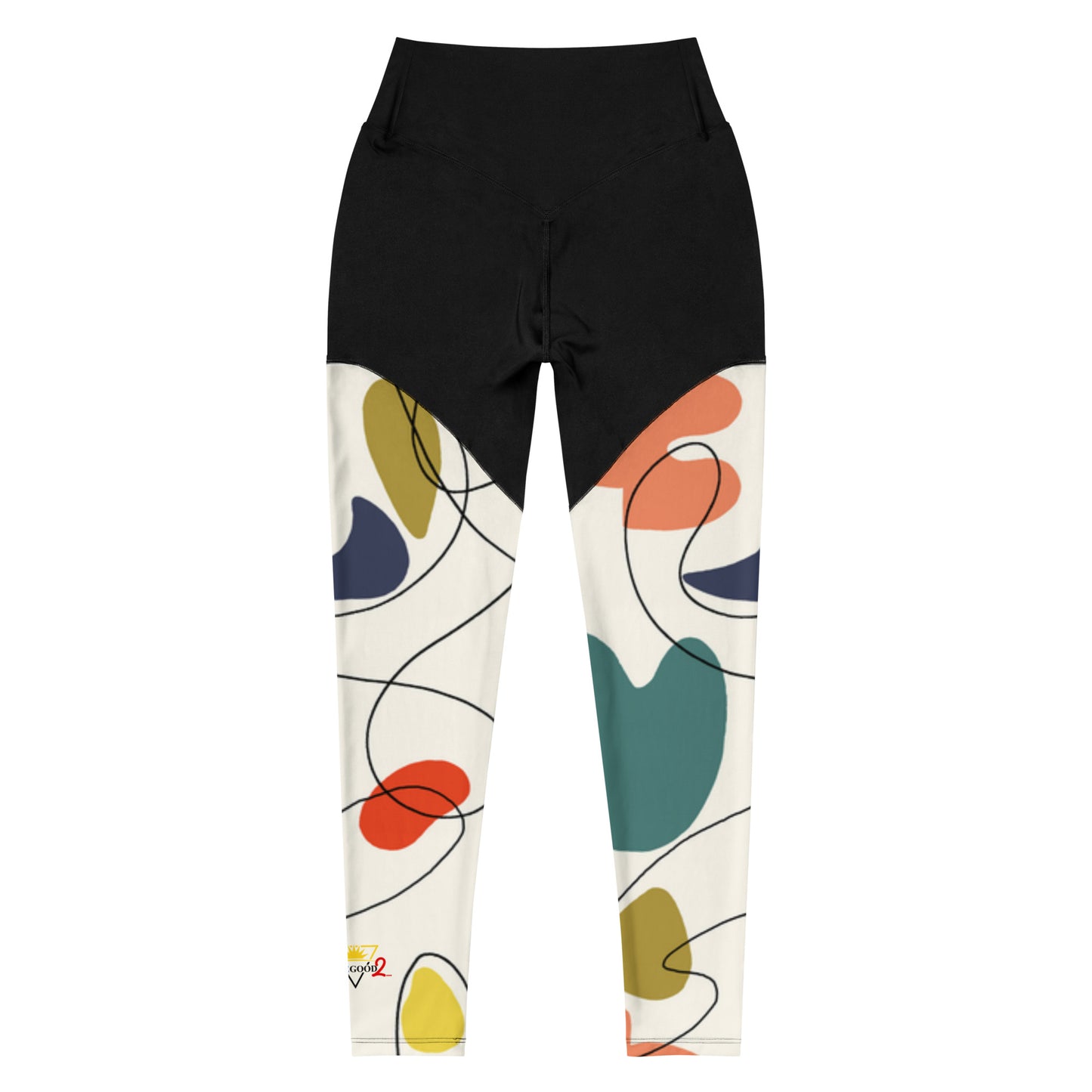 Abstract Black Sports Leggings
