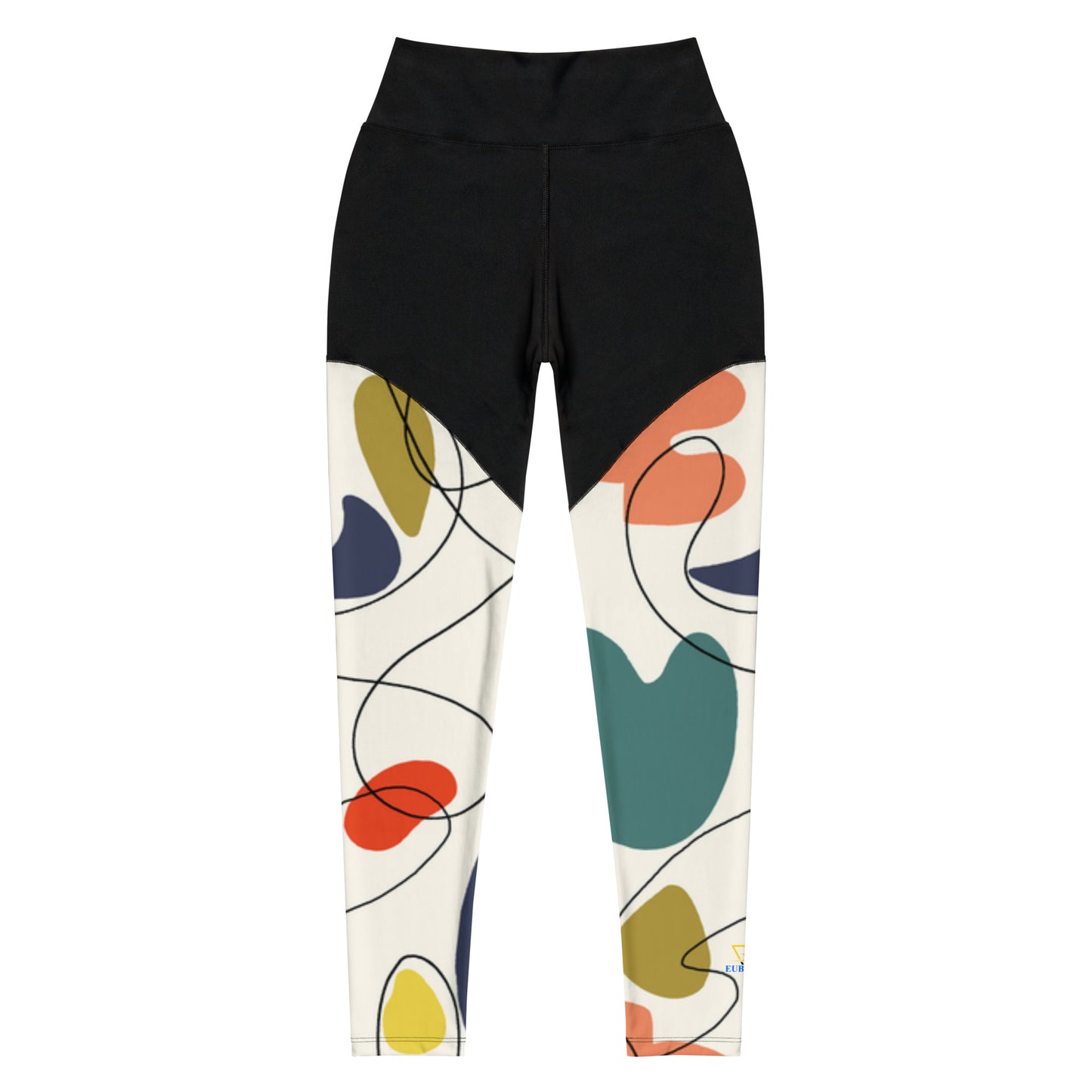 Abstract Black Sports Leggings