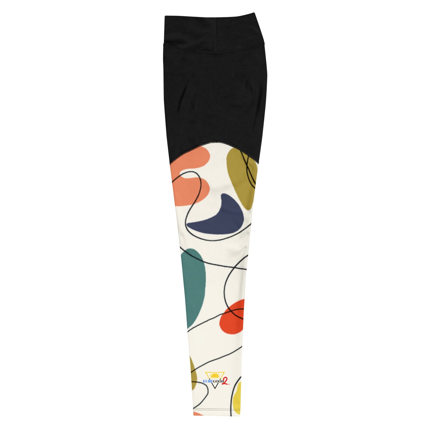 Abstract Black Sports Leggings