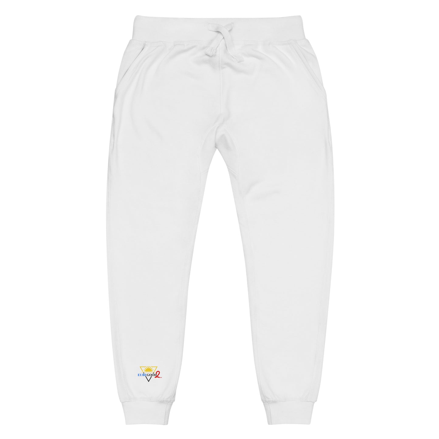 White Unisex fleece sweatpants