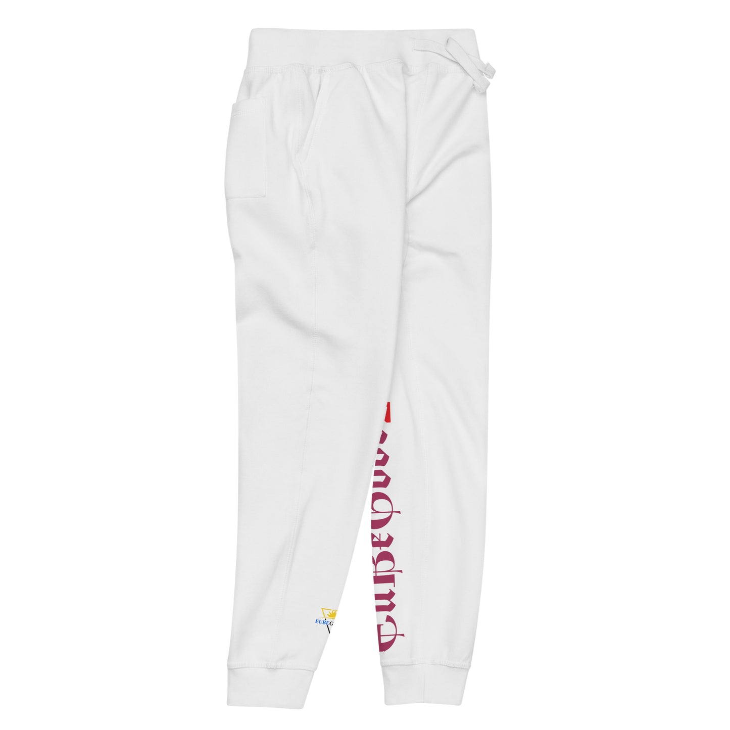 White Unisex fleece sweatpants