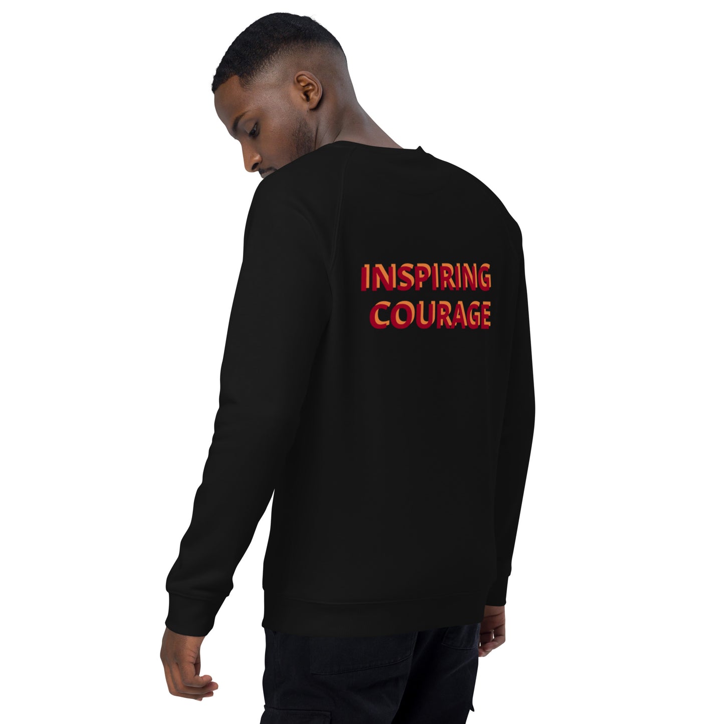 Inspiring Courage Unisex organic raglan sweatshirt