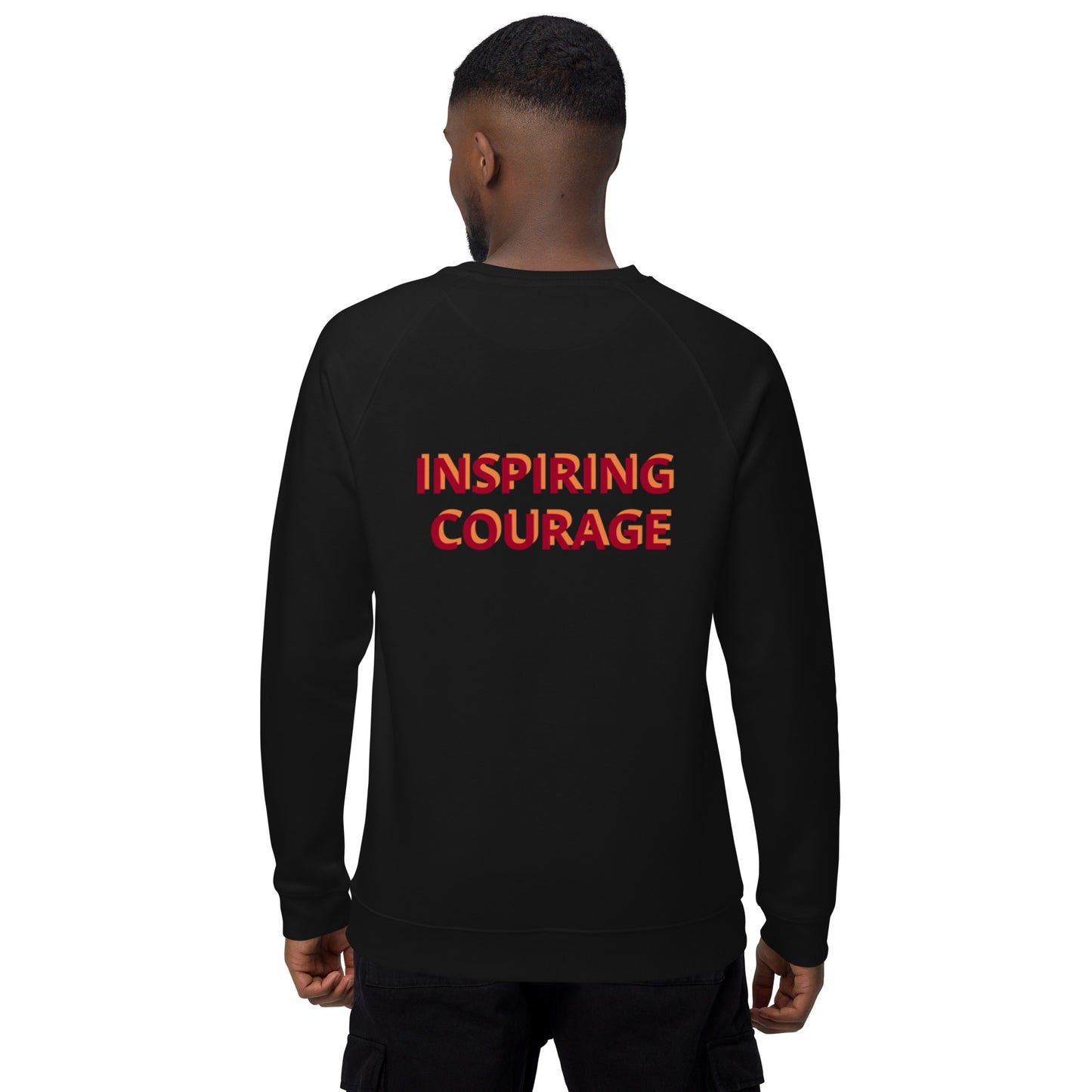 Inspiring Courage Unisex organic raglan sweatshirt