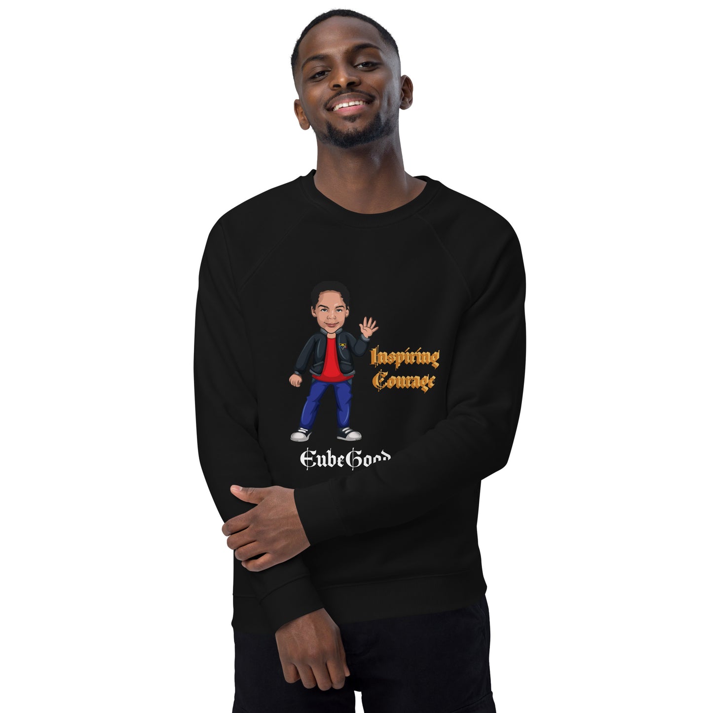 Inspiring Courage Unisex organic raglan sweatshirt