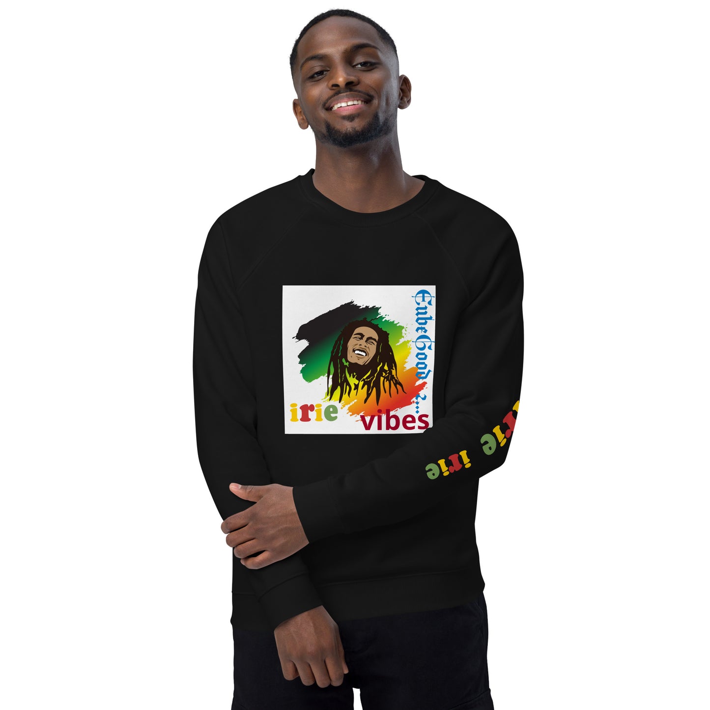 Irie Vibes BM Unisex organic raglan sweatshirt