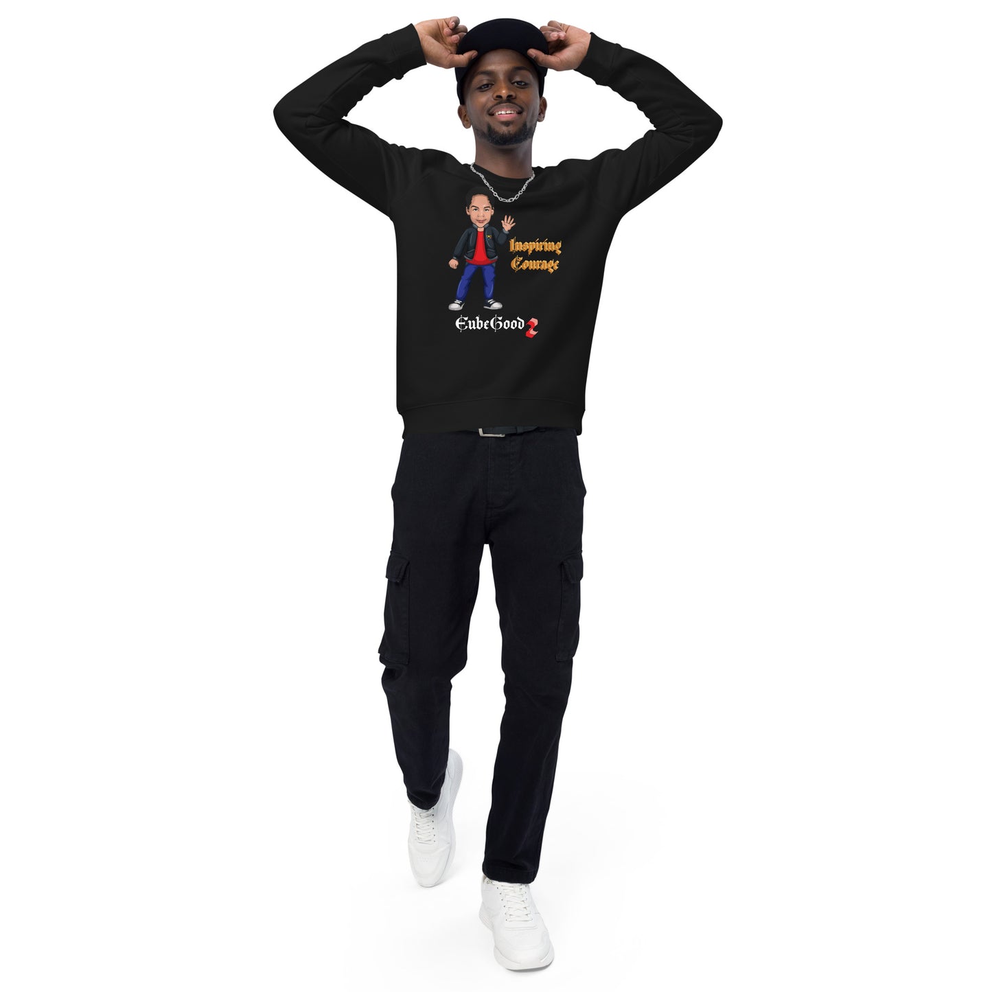Inspiring Courage Unisex organic raglan sweatshirt