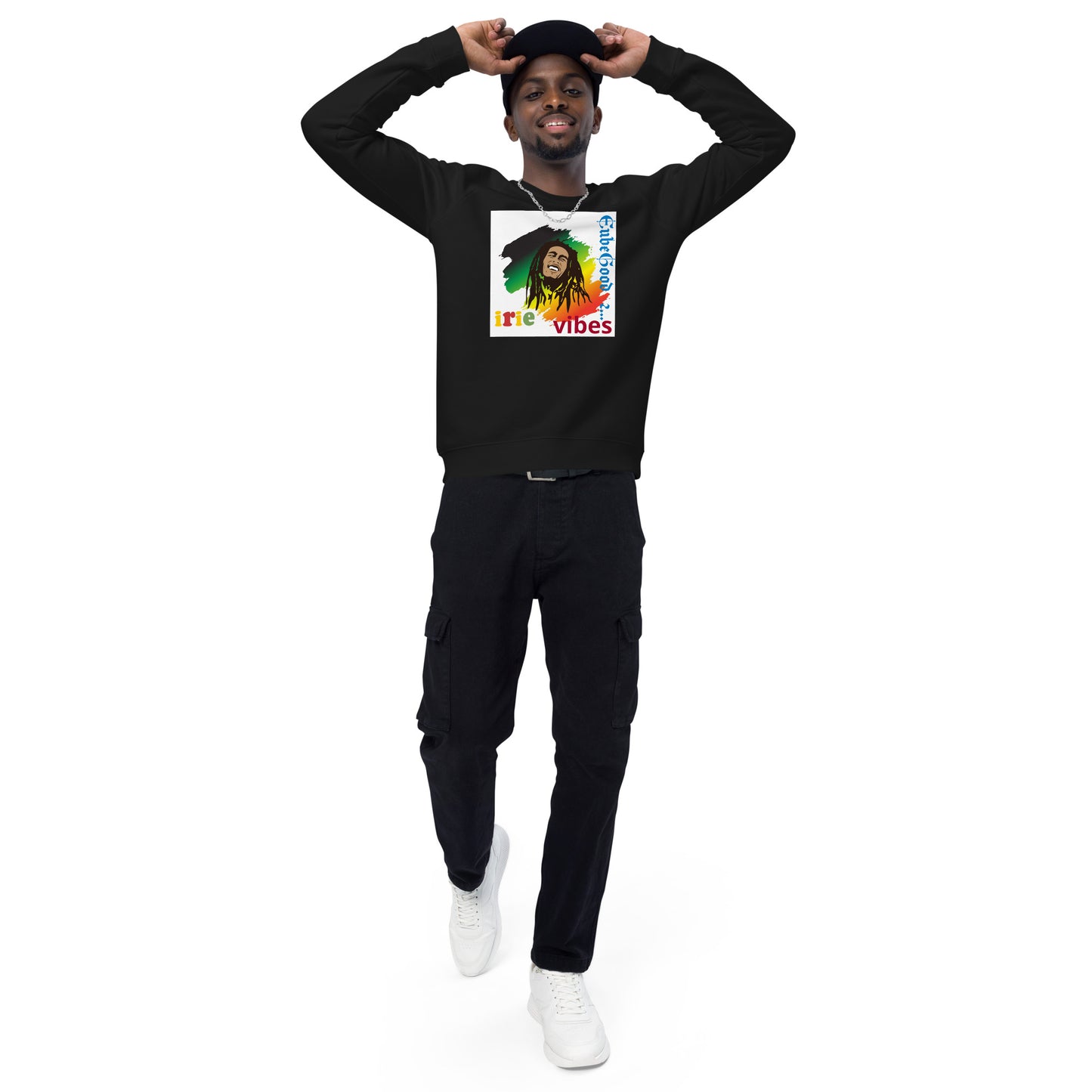 Irie Vibes BM Unisex organic raglan sweatshirt
