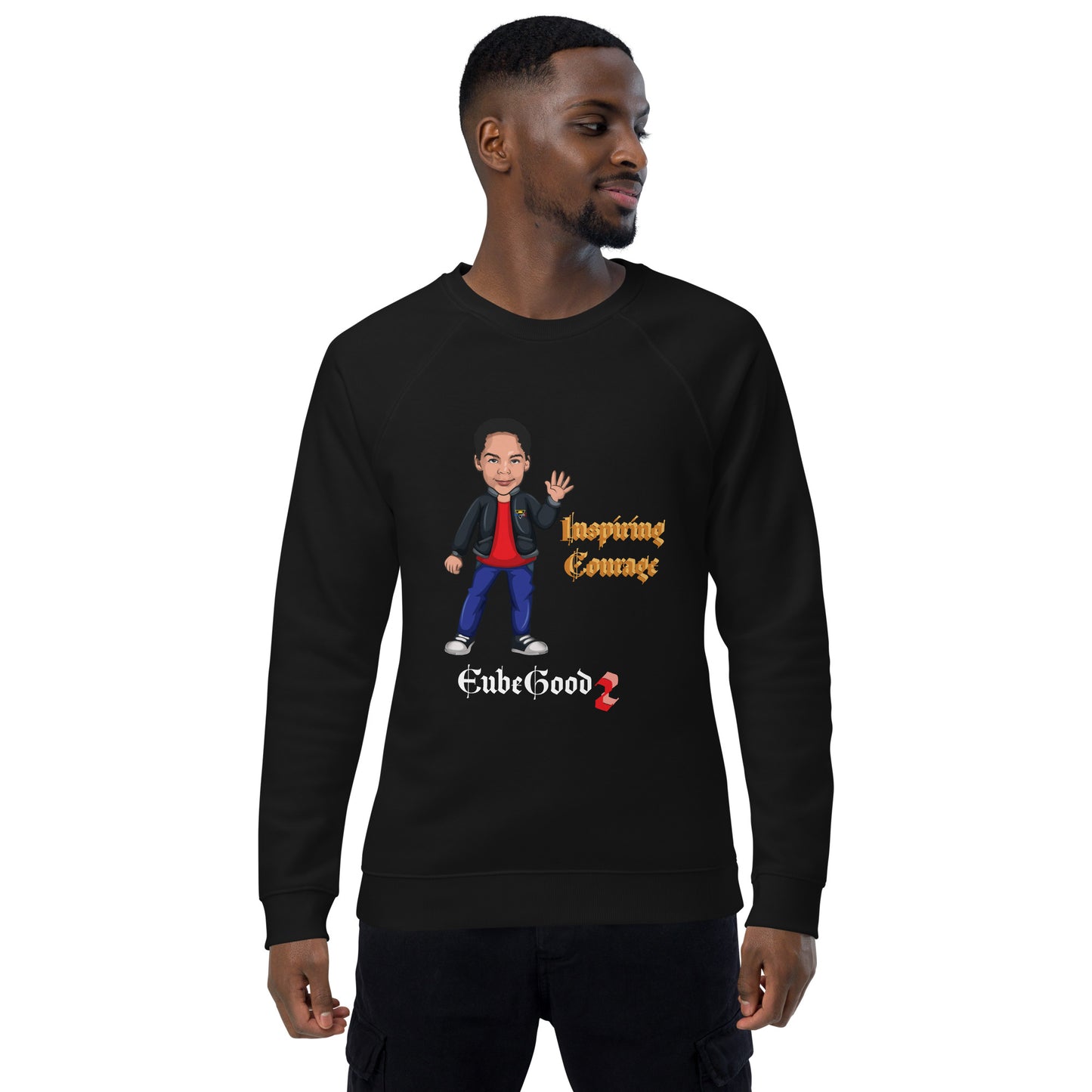 Inspiring Courage Unisex organic raglan sweatshirt