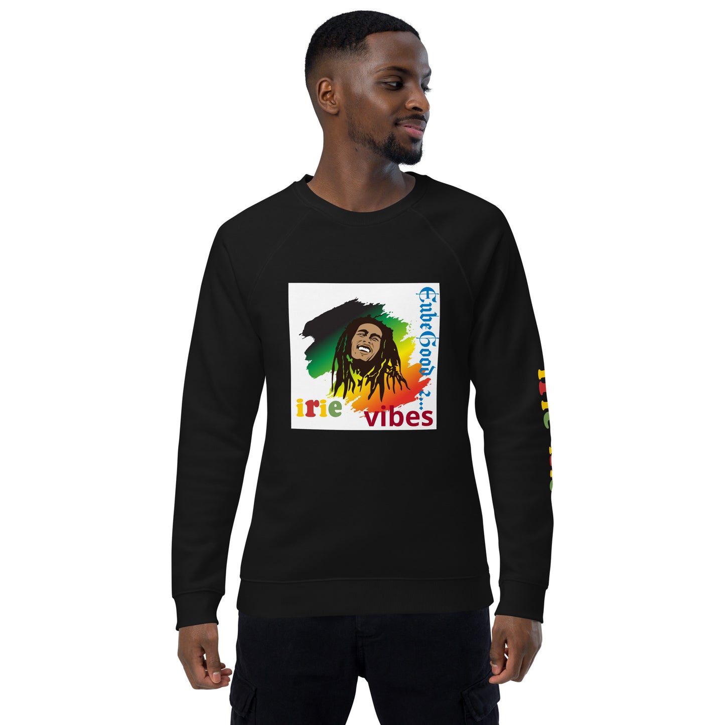 Irie Vibes BM Unisex organic raglan sweatshirt