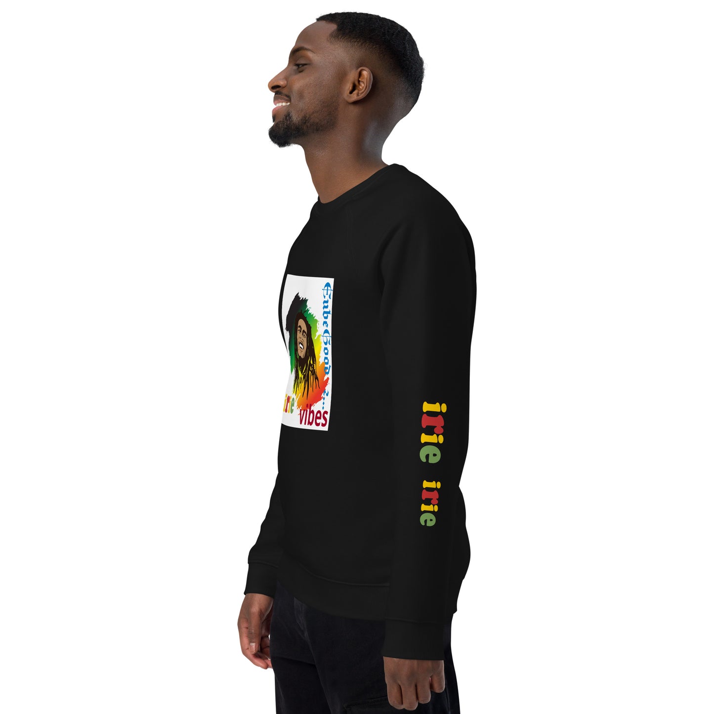 Irie Vibes BM Unisex organic raglan sweatshirt