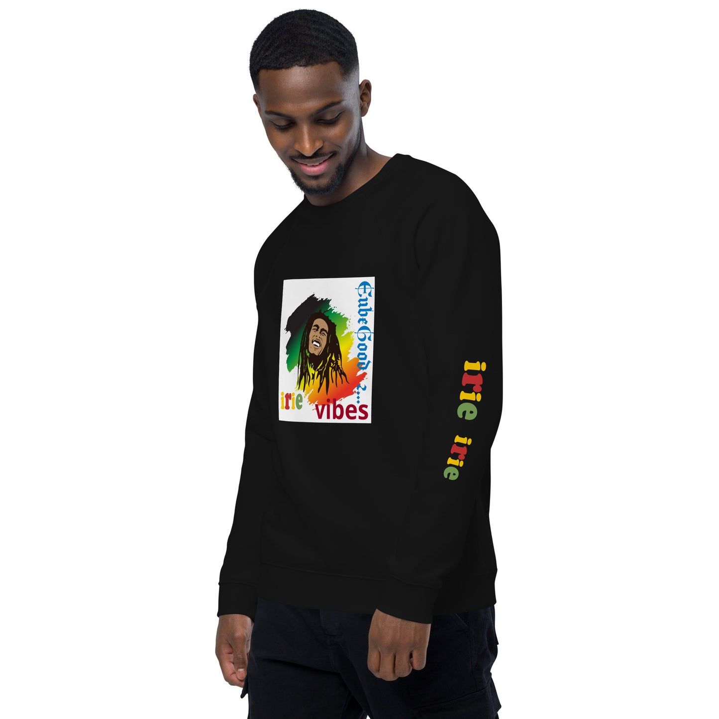 Irie Vibes BM Unisex organic raglan sweatshirt