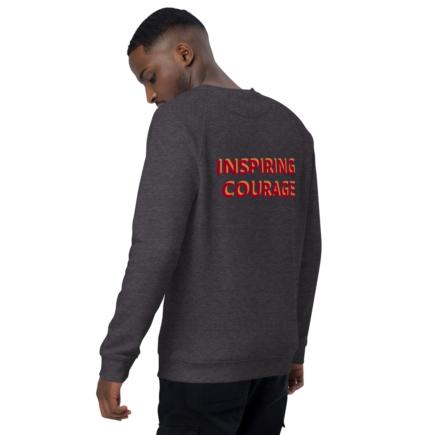 Inspiring Courage Unisex organic raglan sweatshirt