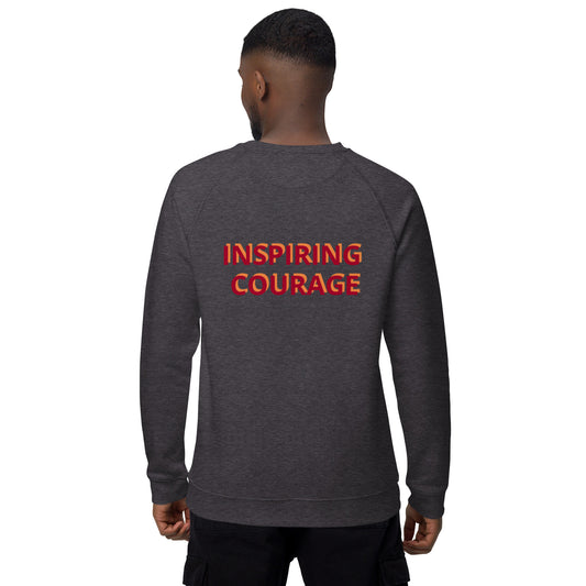 Inspiring Courage Unisex organic raglan sweatshirt