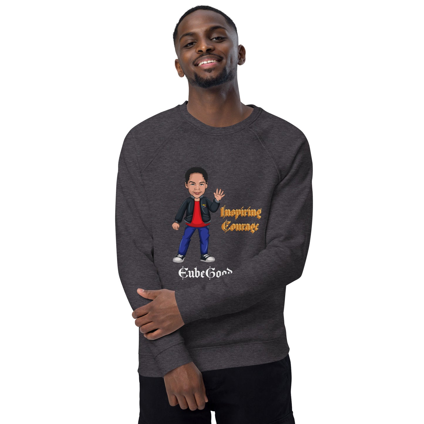 Inspiring Courage Unisex organic raglan sweatshirt