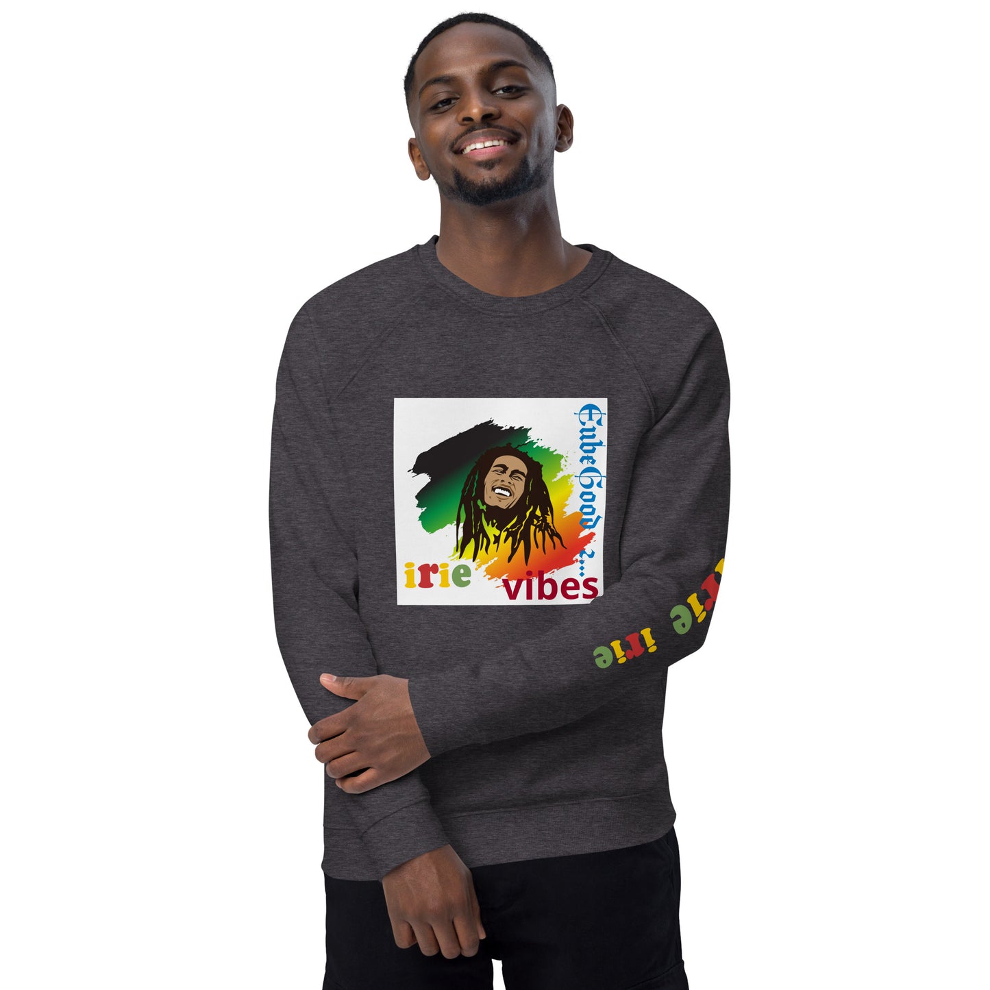 Irie Vibes BM Unisex organic raglan sweatshirt