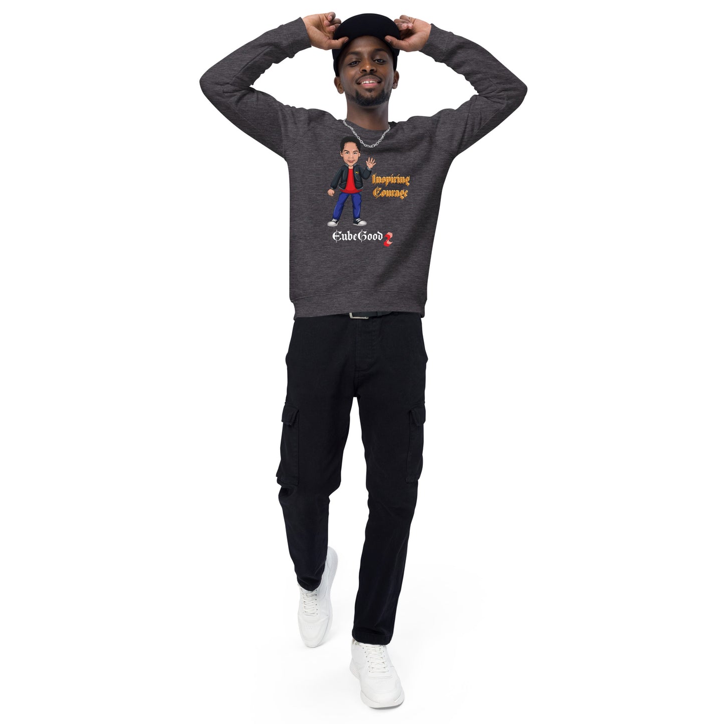 Inspiring Courage Unisex organic raglan sweatshirt