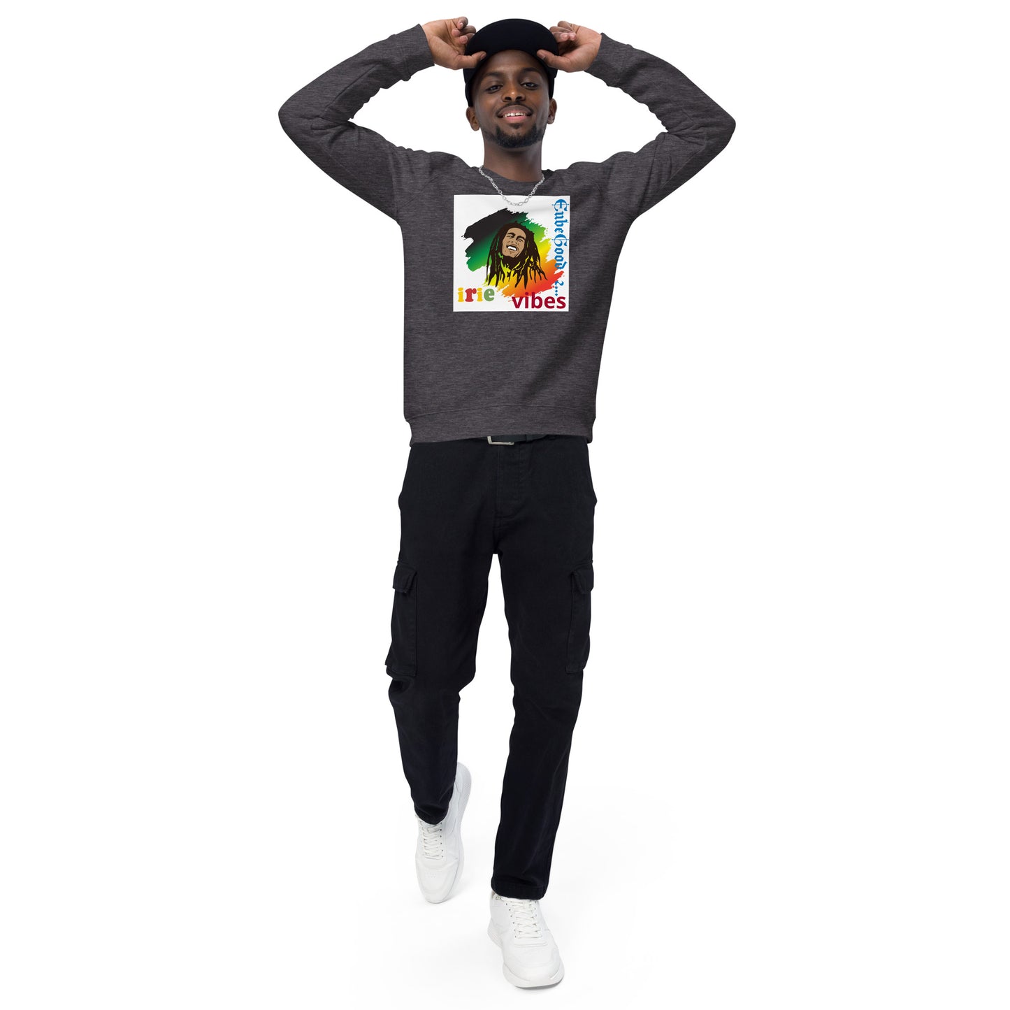 Irie Vibes BM Unisex organic raglan sweatshirt
