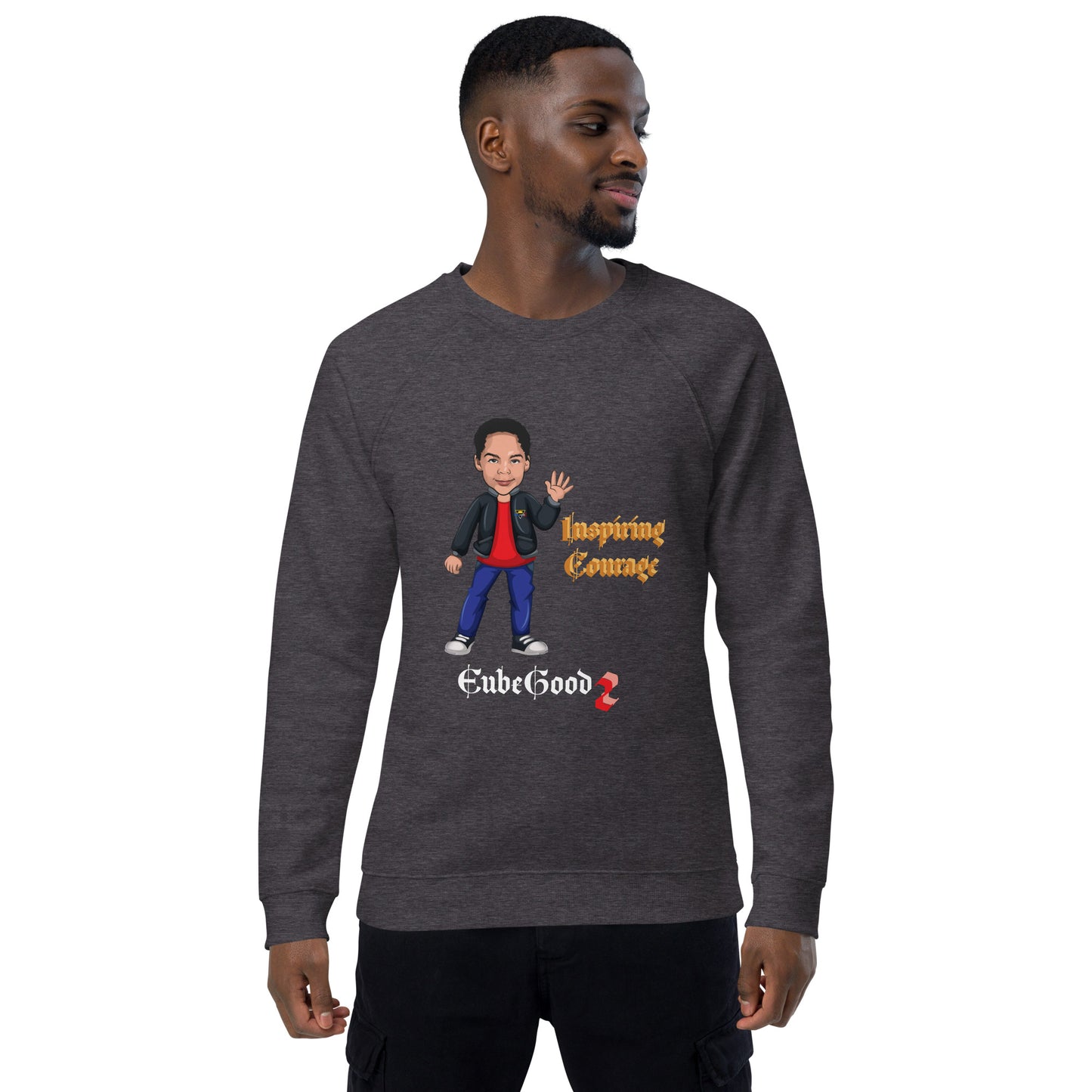 Inspiring Courage Unisex organic raglan sweatshirt