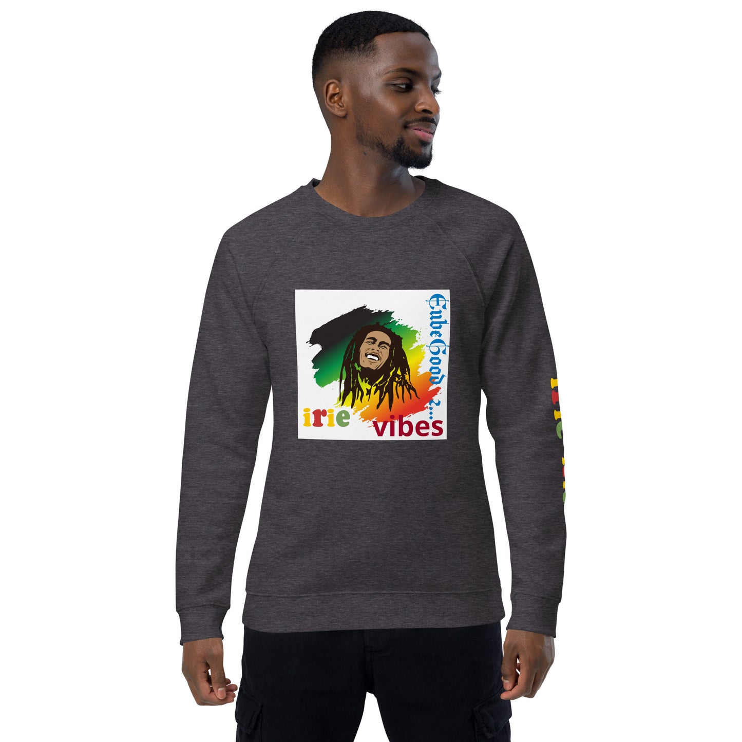 Irie Vibes BM Unisex organic raglan sweatshirt