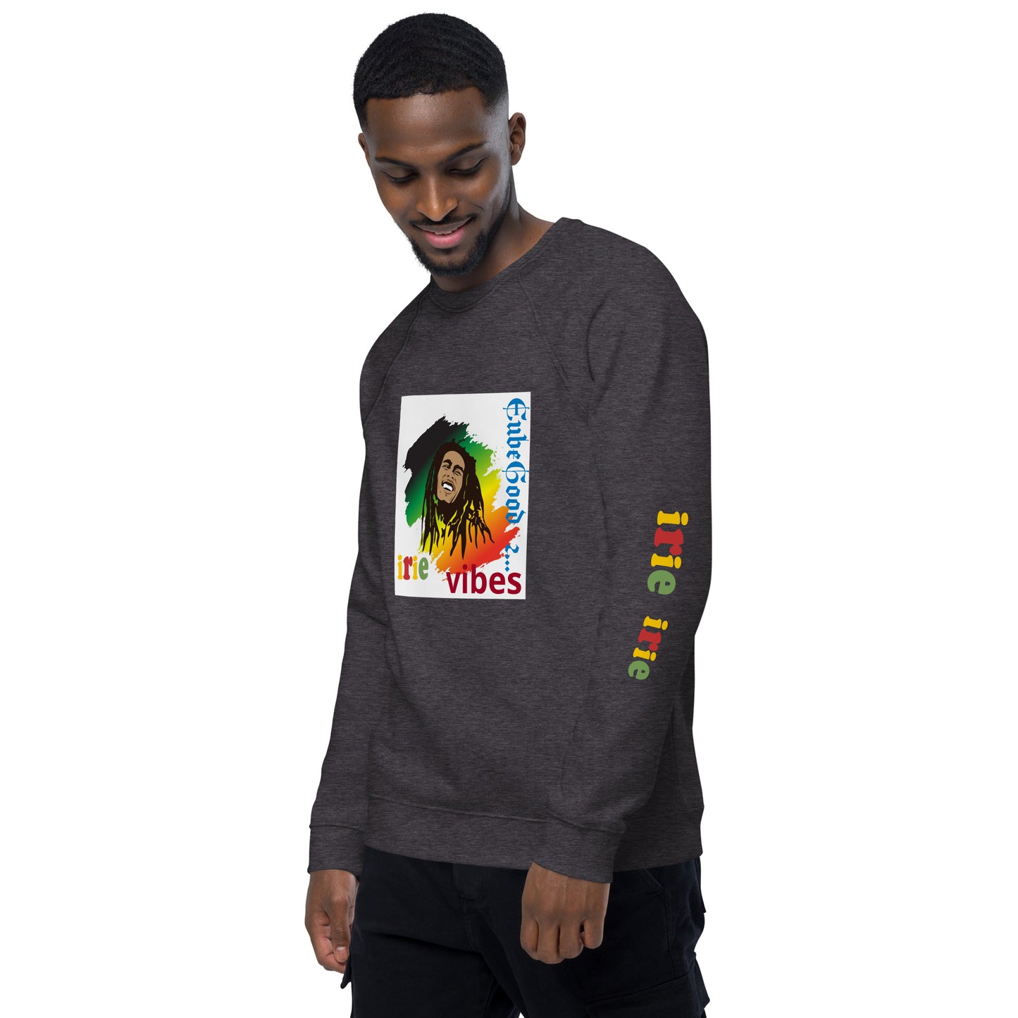 Irie Vibes BM Unisex organic raglan sweatshirt