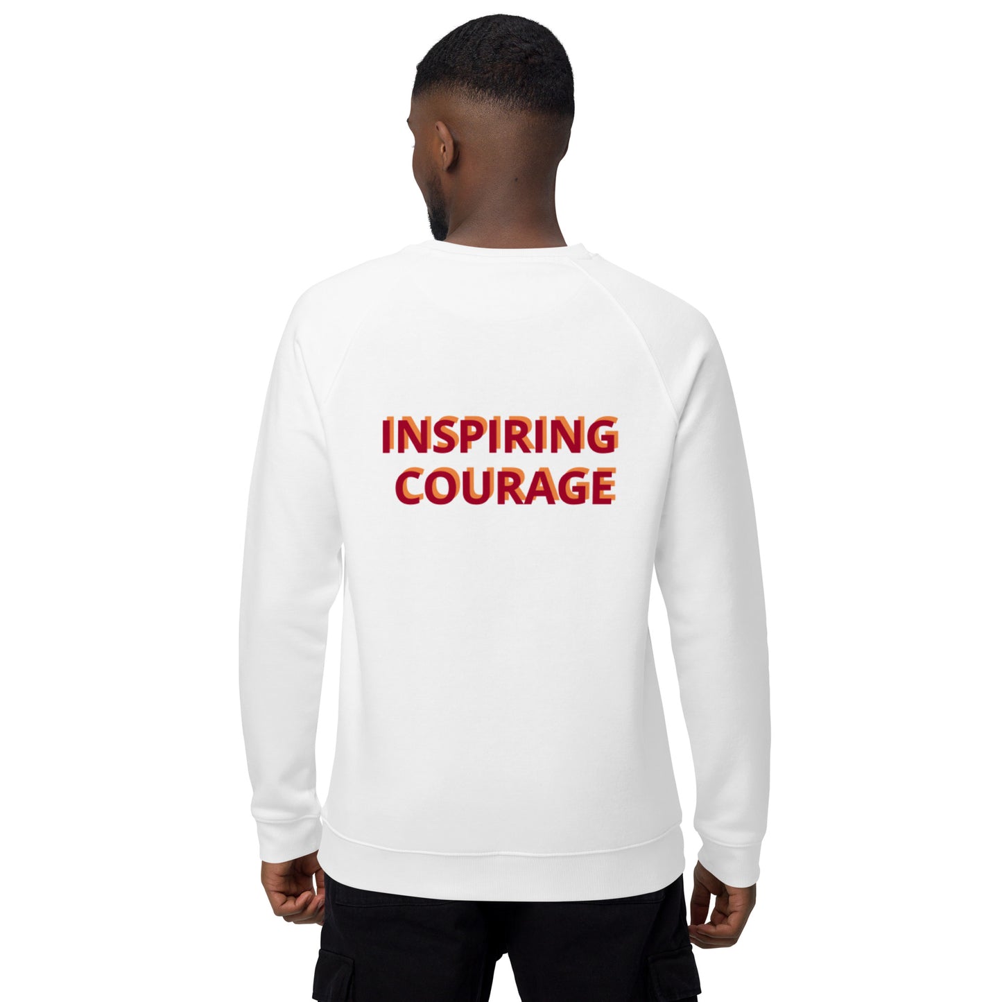 Inspiring Courage Unisex organic raglan sweatshirt
