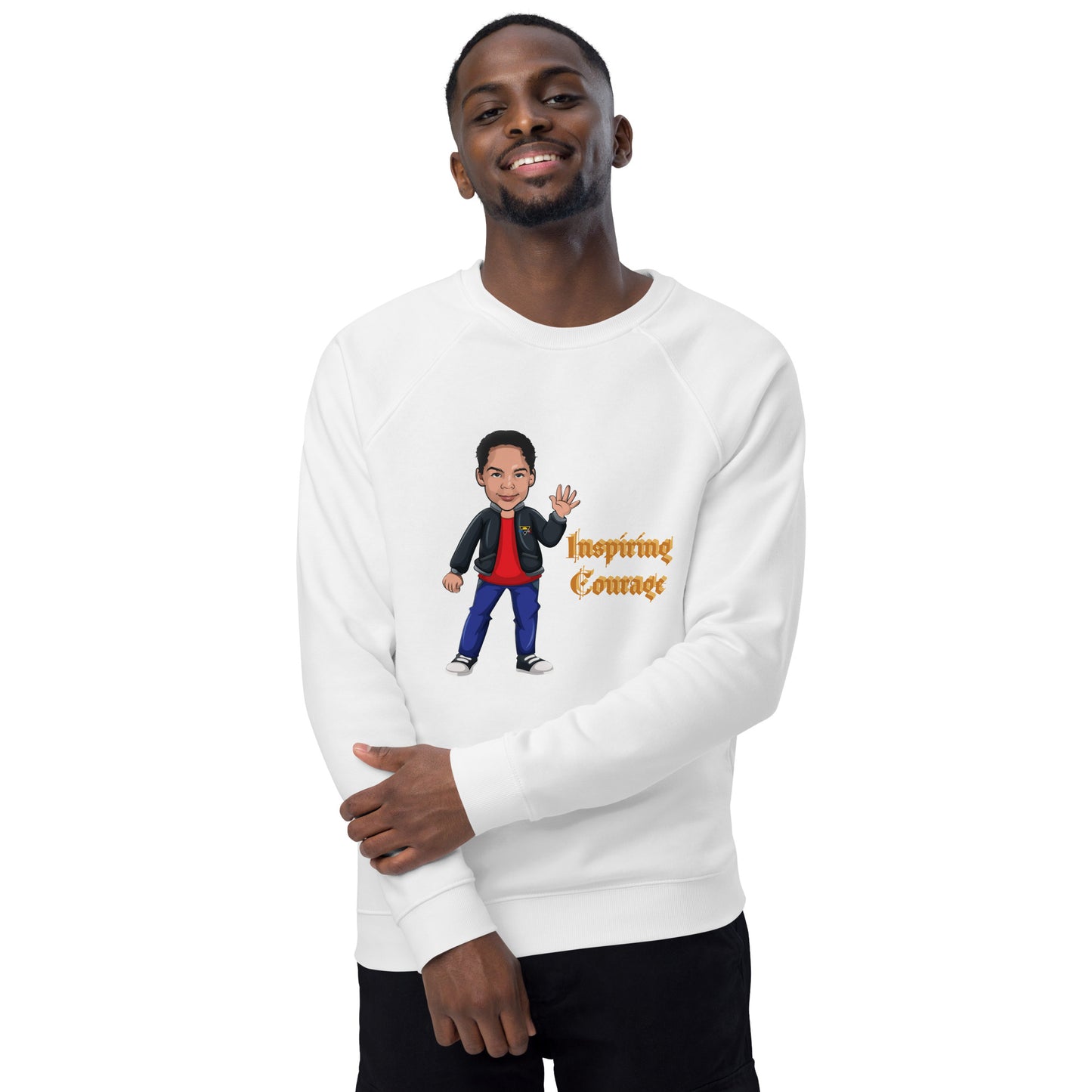 Inspiring Courage Unisex organic raglan sweatshirt