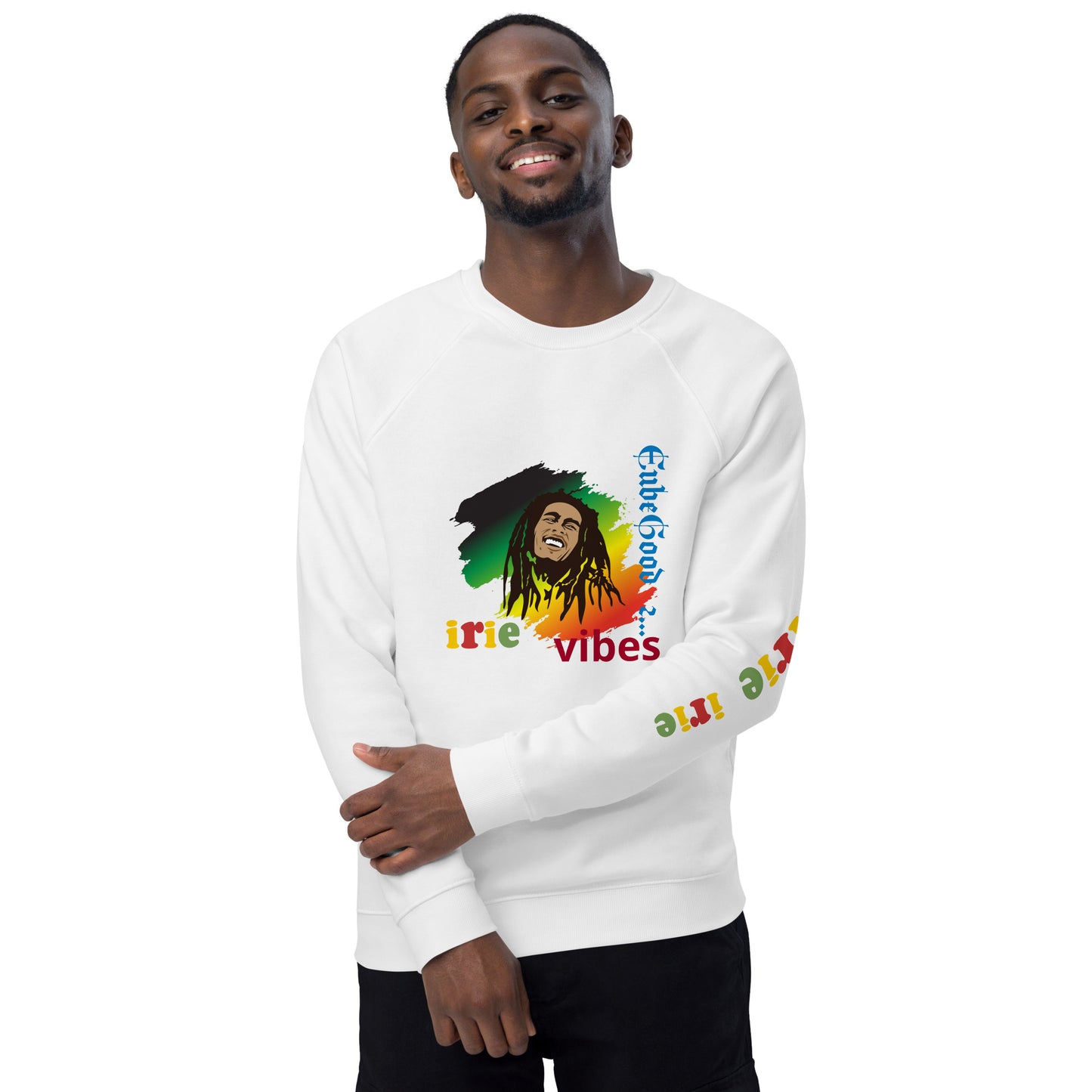 Irie Vibes BM Unisex organic raglan sweatshirt