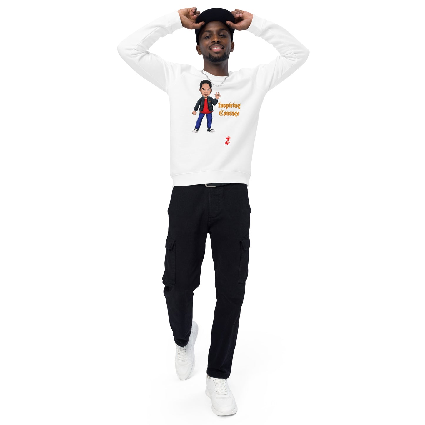 Inspiring Courage Unisex organic raglan sweatshirt