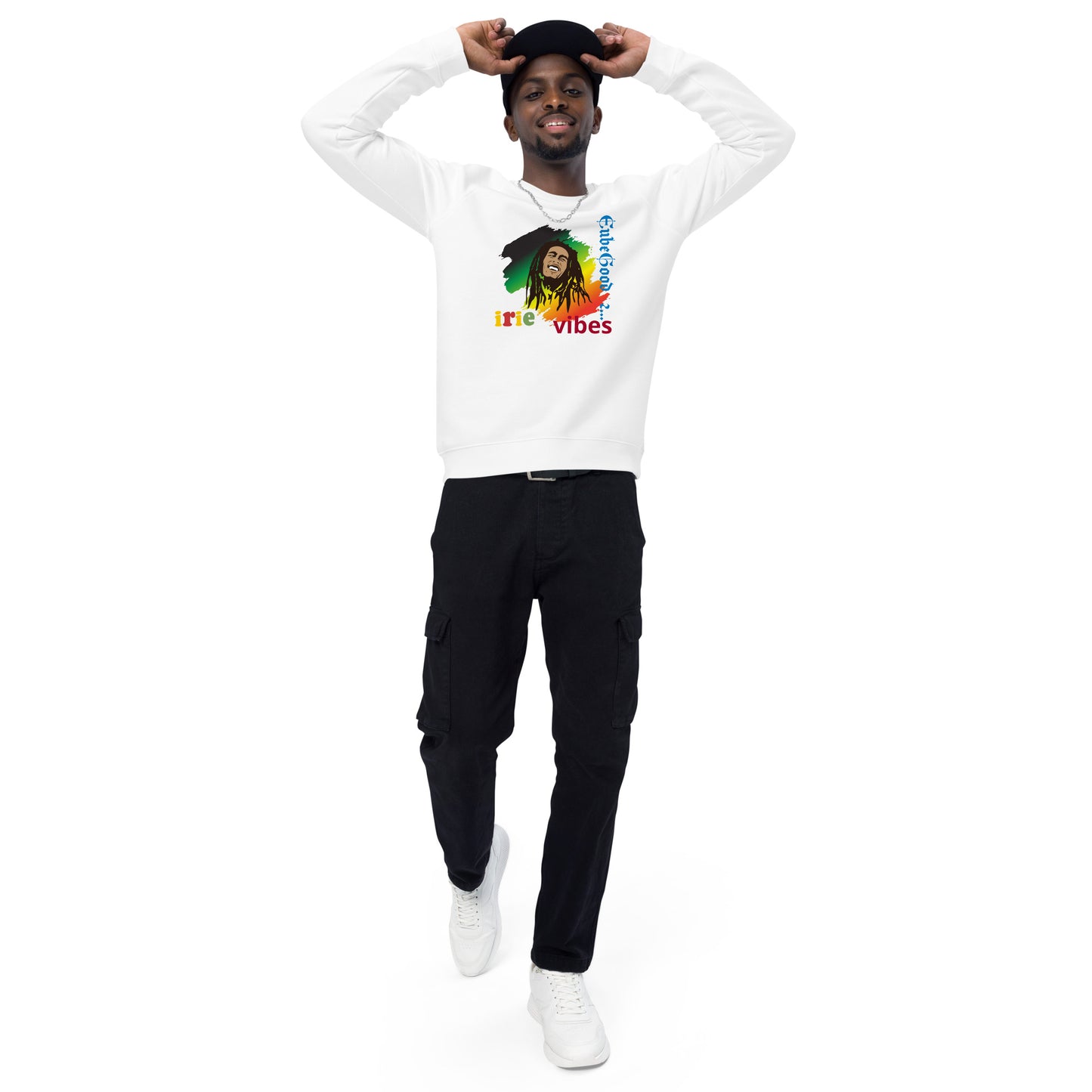 Irie Vibes BM Unisex organic raglan sweatshirt
