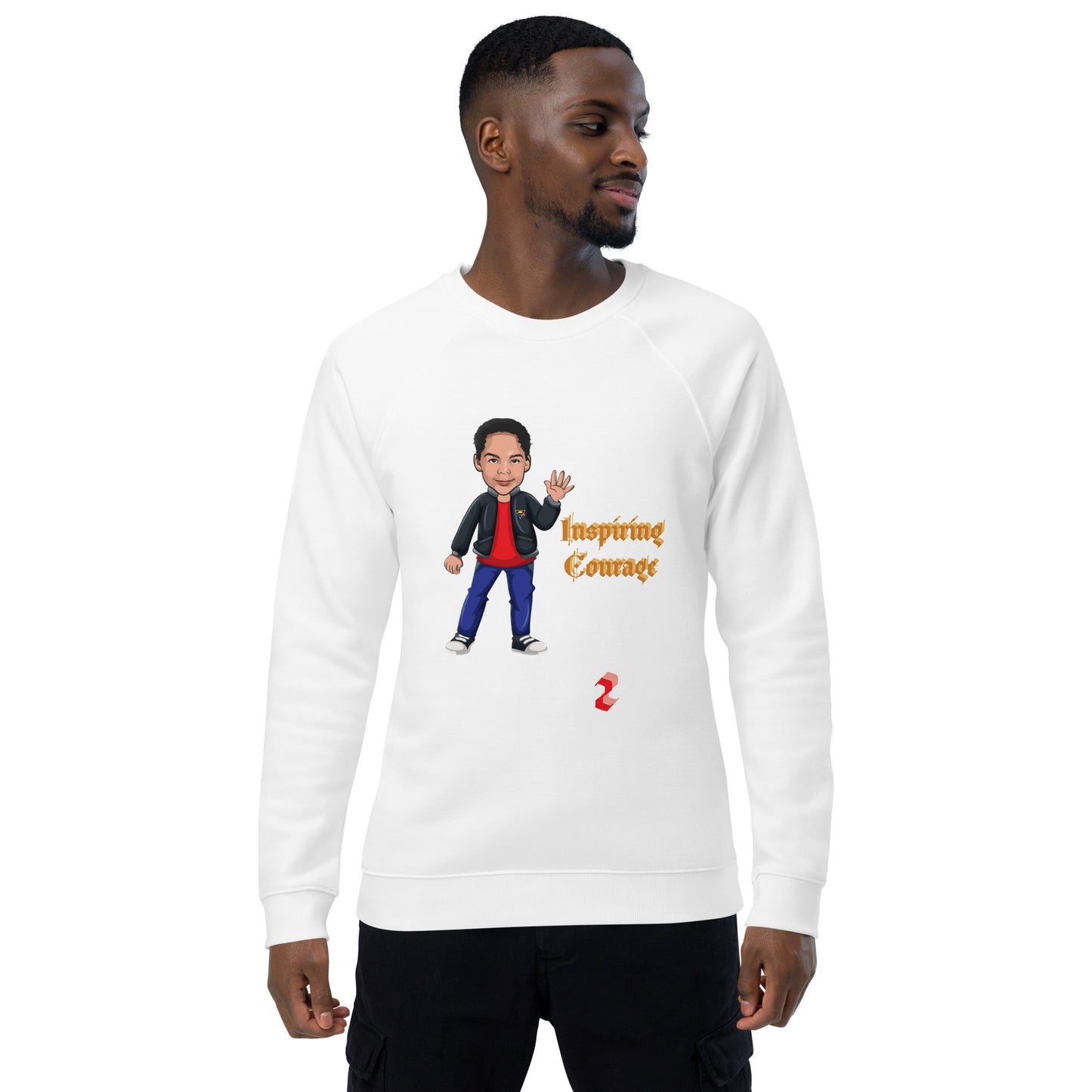 Inspiring Courage Unisex organic raglan sweatshirt