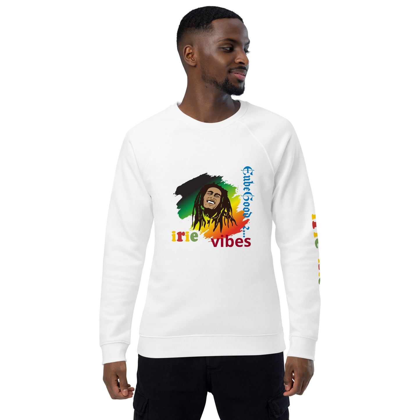 Irie Vibes BM Unisex organic raglan sweatshirt