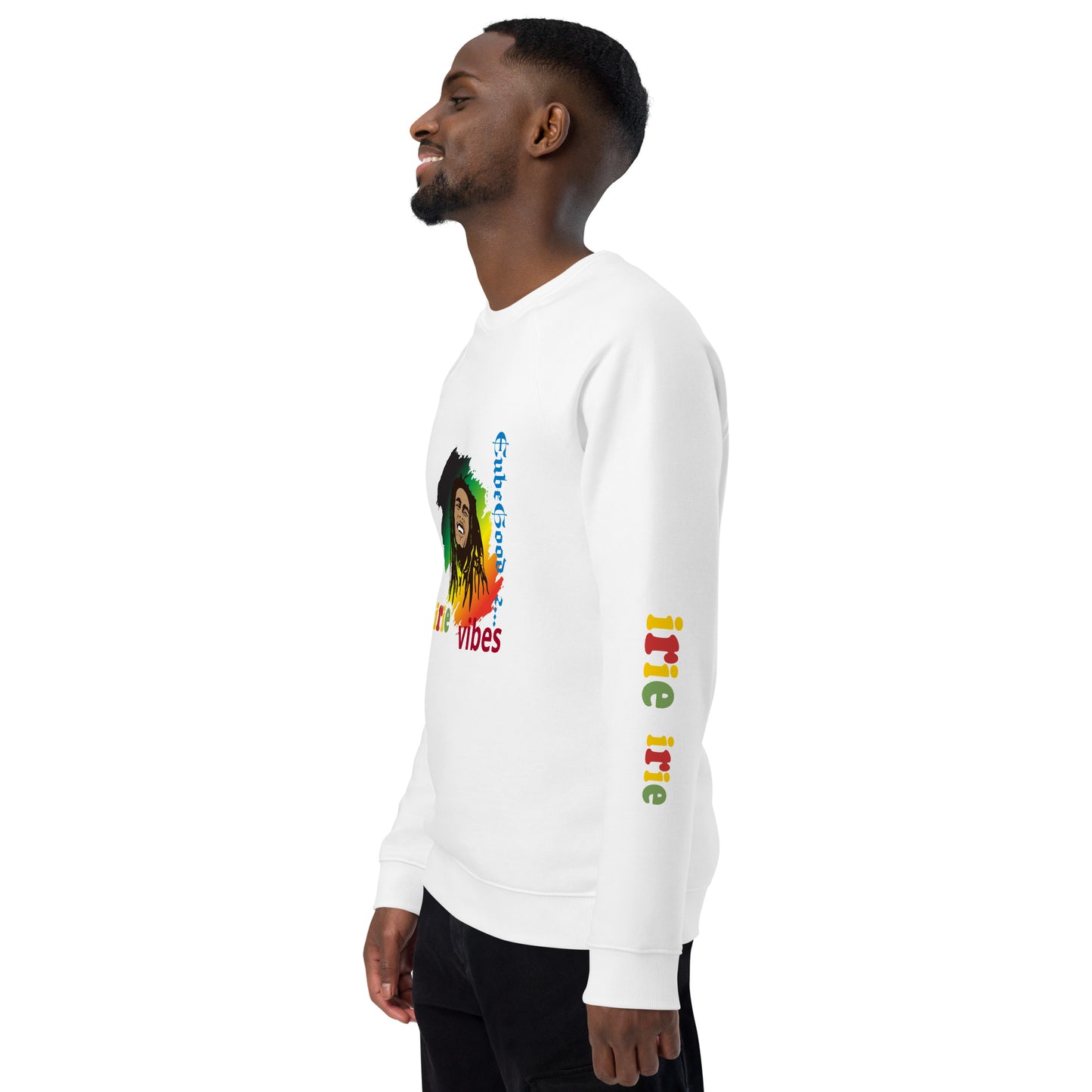 Irie Vibes BM Unisex organic raglan sweatshirt