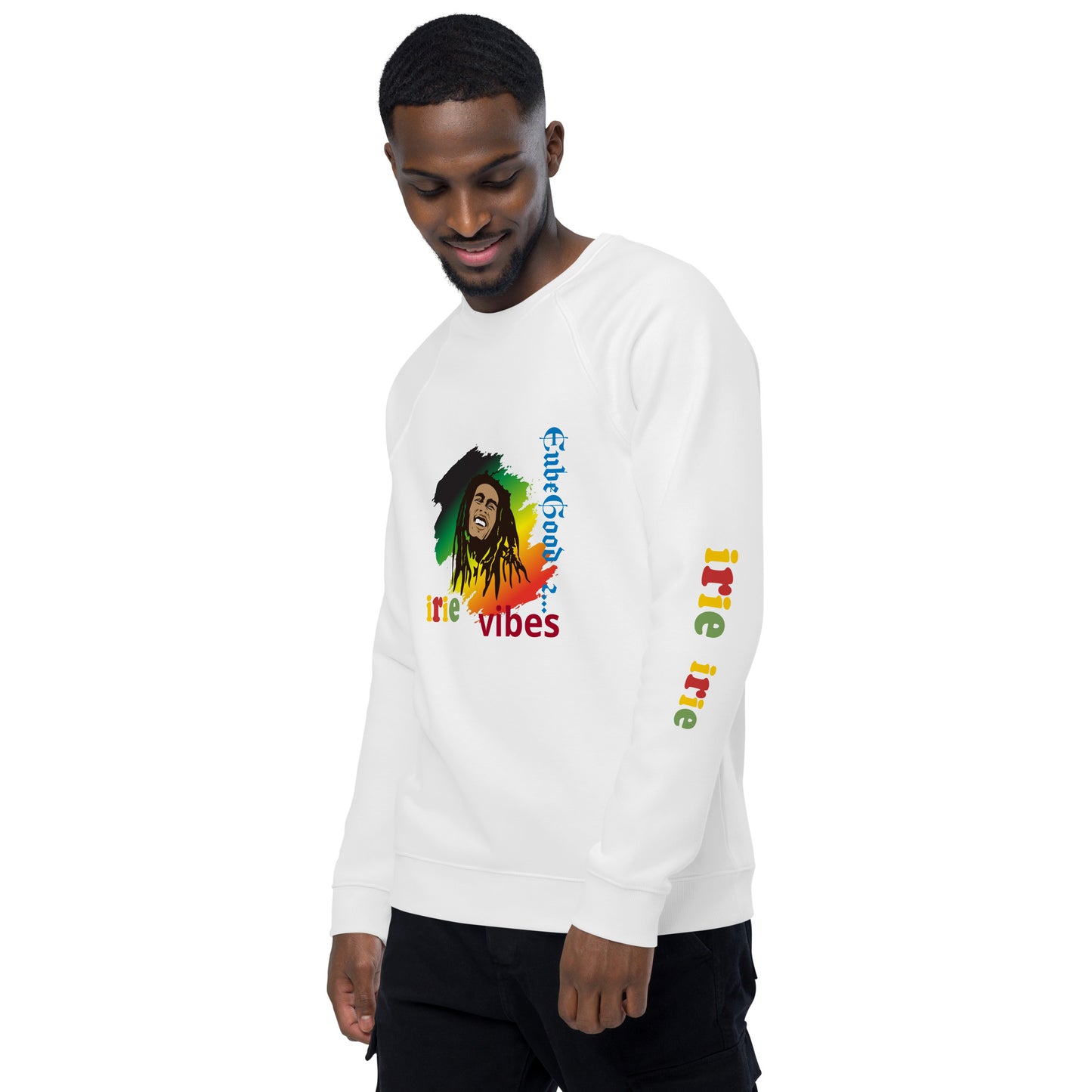 Irie Vibes BM Unisex organic raglan sweatshirt