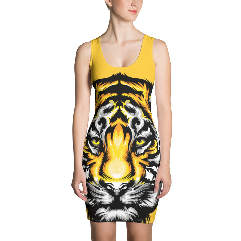 Tiger Face Gold Women Dress